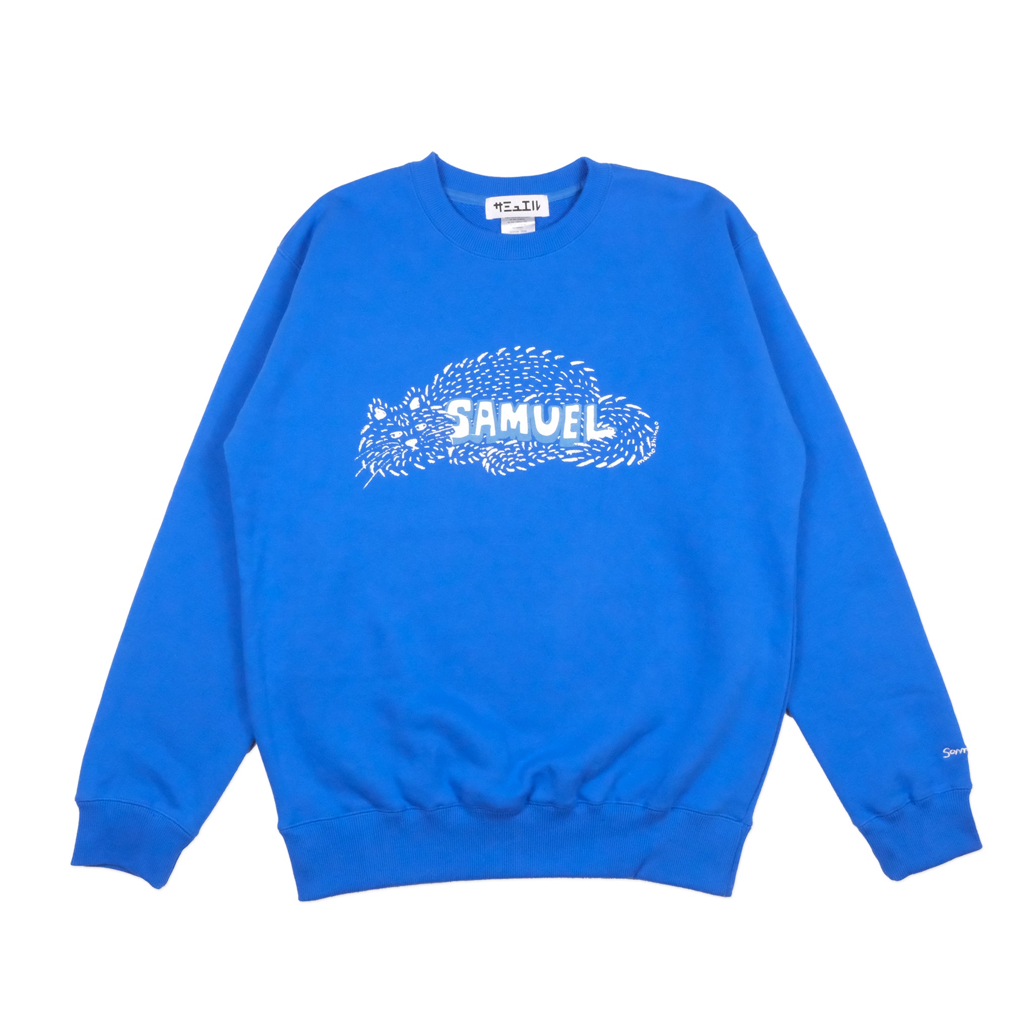 SAMUEL ×SHIMAO MAHO CAT LOGO CREWNECK SWEAT SHIRT | Color: Blue S-25AW-SM-001【SAMUEL_サミュエル】