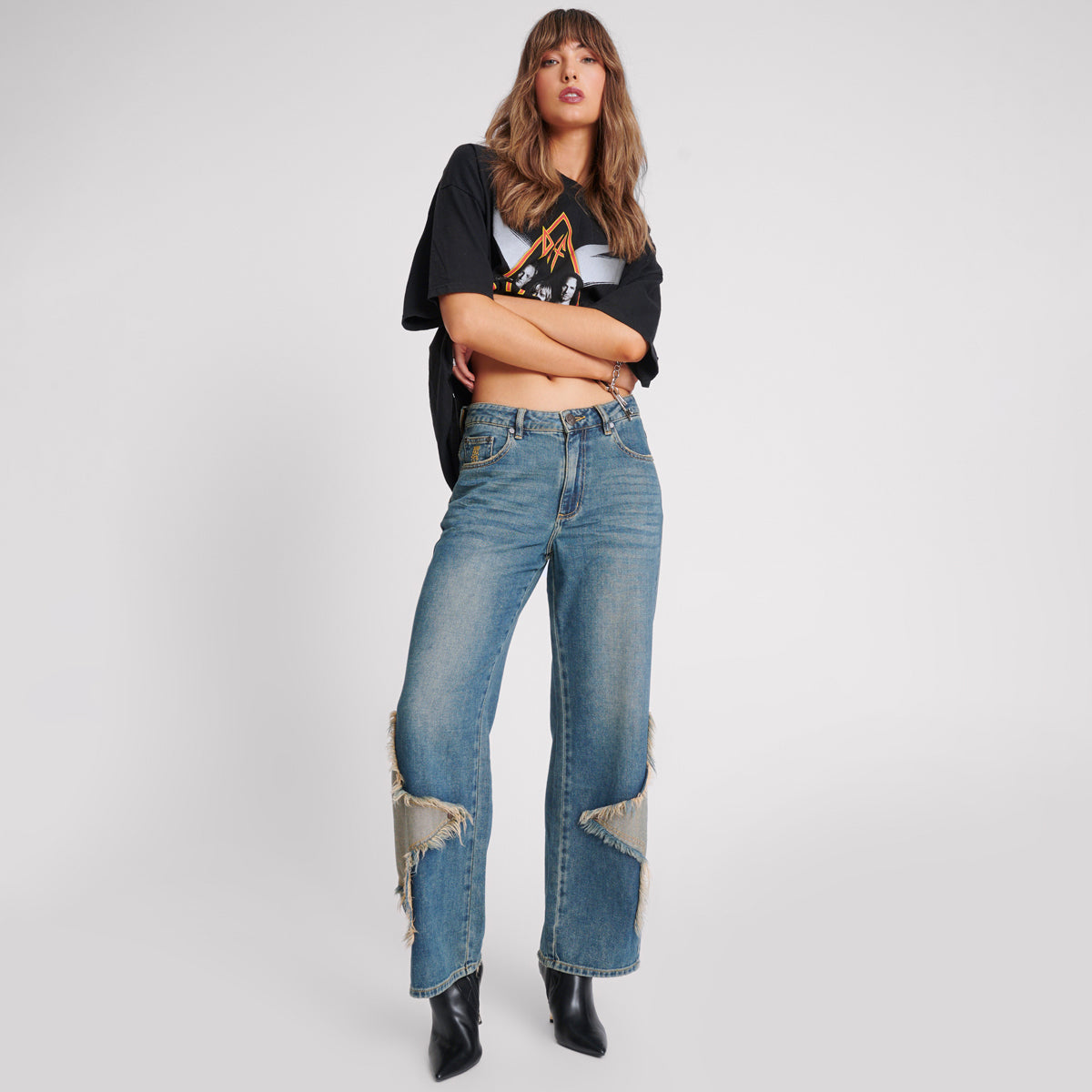 26510_MEMPHIS STAR | MEMPHIS STAR JACKSONS MID WAIST WIDE LEG JEANS | Color:MEMPHIS STAR【ONE TEASPOON_ワンティースプーン】