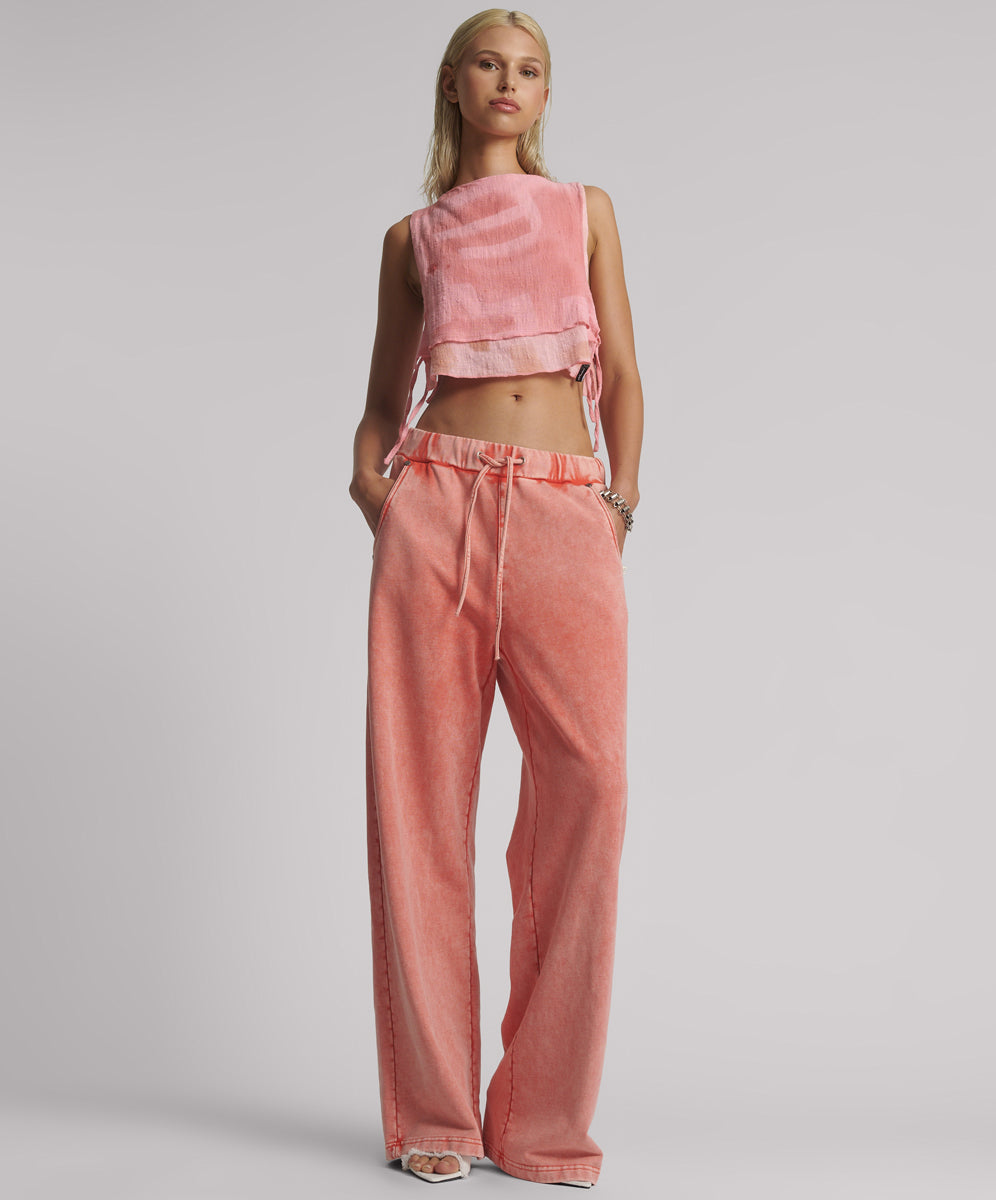 26815_HYPER CORAL | HYPER CORAL WIDE LEG SWEAT PANTS | Color:Hyper Coral【ONE TEASPOON_ワンティースプーン】