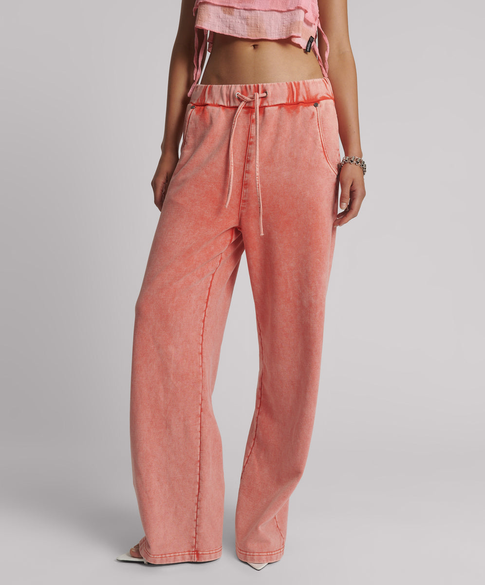 26815_HYPER CORAL | HYPER CORAL WIDE LEG SWEAT PANTS | Color:Hyper Coral【ONE TEASPOON_ワンティースプーン】