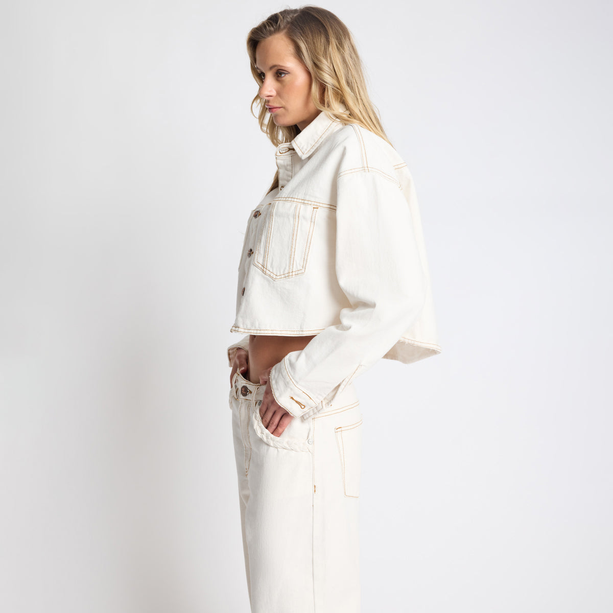 RUSTLER CROPPED DENIM SHACKET | Color_White Beauty | No_27831_White Beauty【ONE TEASPOON_ワンティースプーン】【入荷予定アイテム・入荷連絡可能】