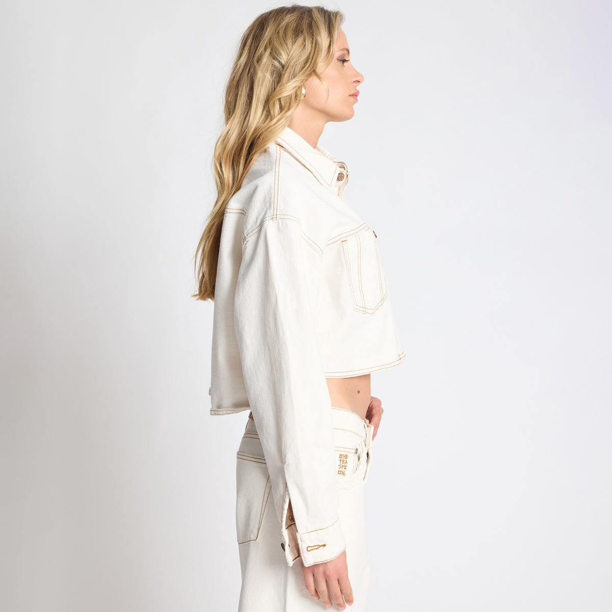 RUSTLER CROPPED DENIM SHACKET – White Beauty | ONE TEASPOON