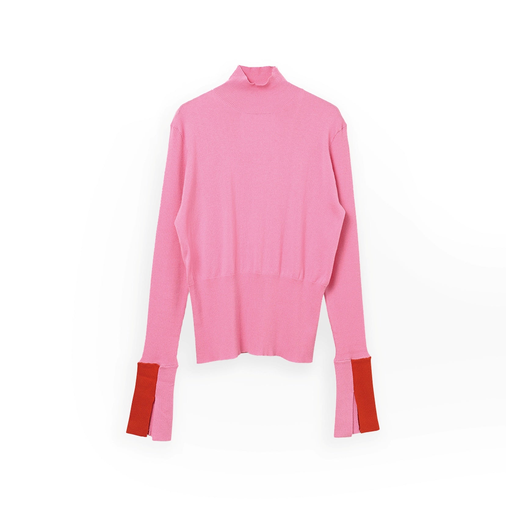 No:WHT24FKN4031_PINK | Name:color block knit | Color:Pink【WHYTO_ホワイト】【入荷予定アイテム・入荷連絡可能】