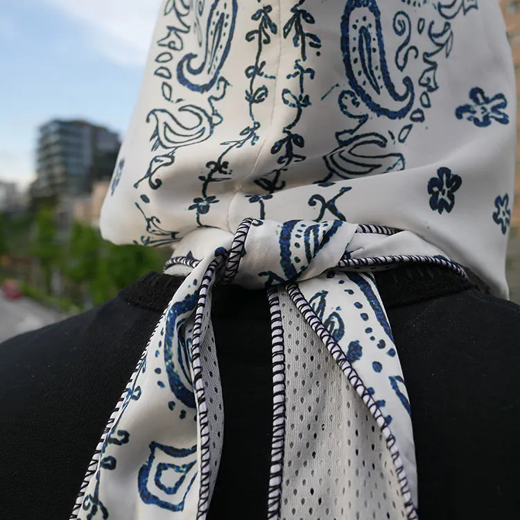 (A)crypsis® Amoeba Paisley Hooded Scarf - White