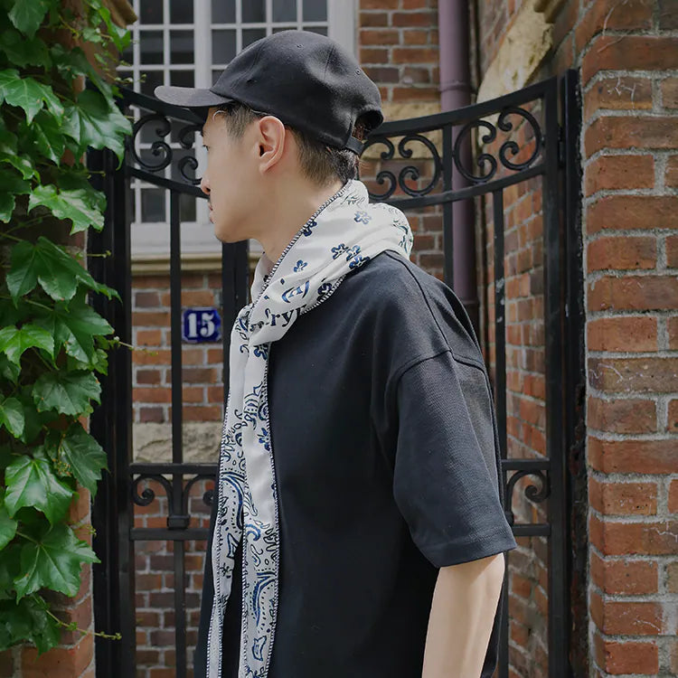 (A)crypsis® Amoeba Paisley Hooded Scarf - White