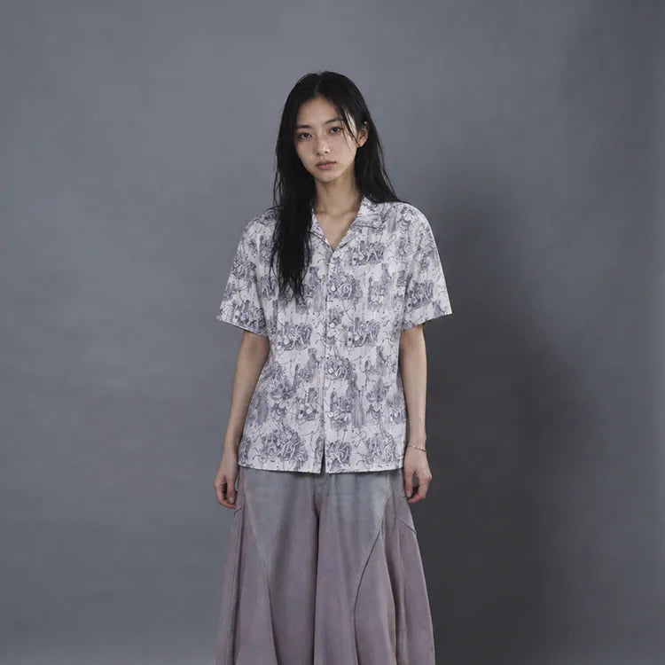 Seivson x (A)crypsis METAL GEM HAWAIIAN SHIRT - BLUE