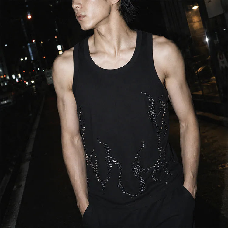 BL(A)CK FLAME STUDDED TANK – Black | (A)CRYPSIS®
