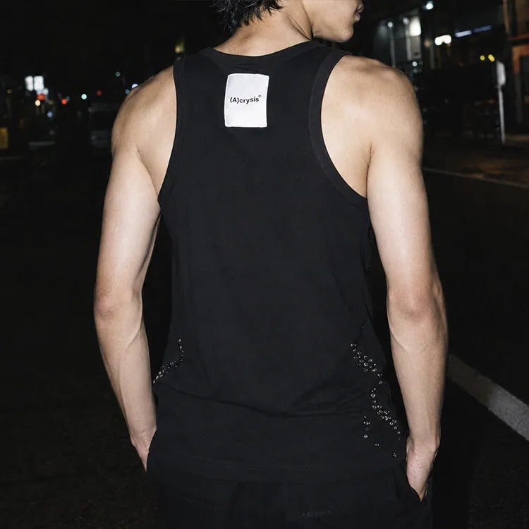 BL(A)CK FLAME STUDDED TANK – Black | (A)CRYPSIS®
