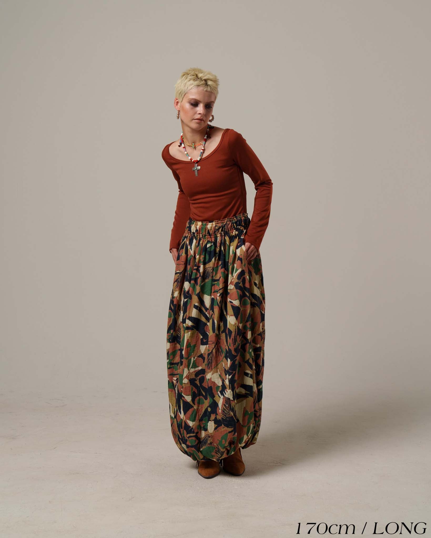 Balloon Hybrid Dress | Color:Camoflage【AMBERGLEAM_アンバーグリーム】