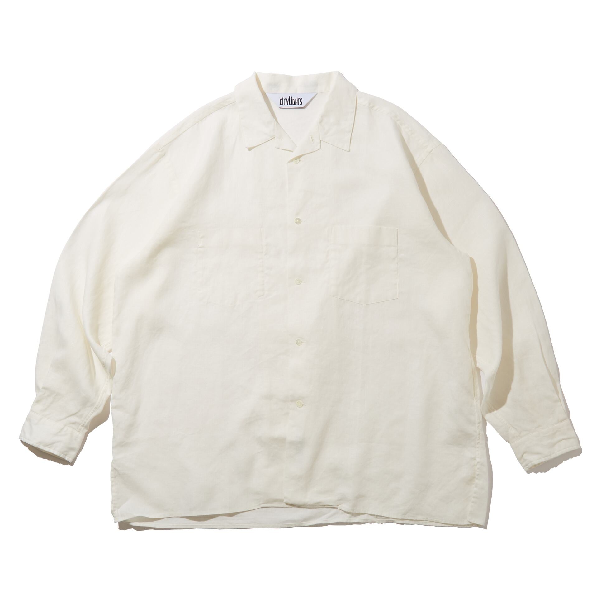 DULL COLLAR SHIRT | Color:White Linen | Size:Regular/Tall 【CITYLIGHTS PRODUCTS_シティライツプロダクツ】