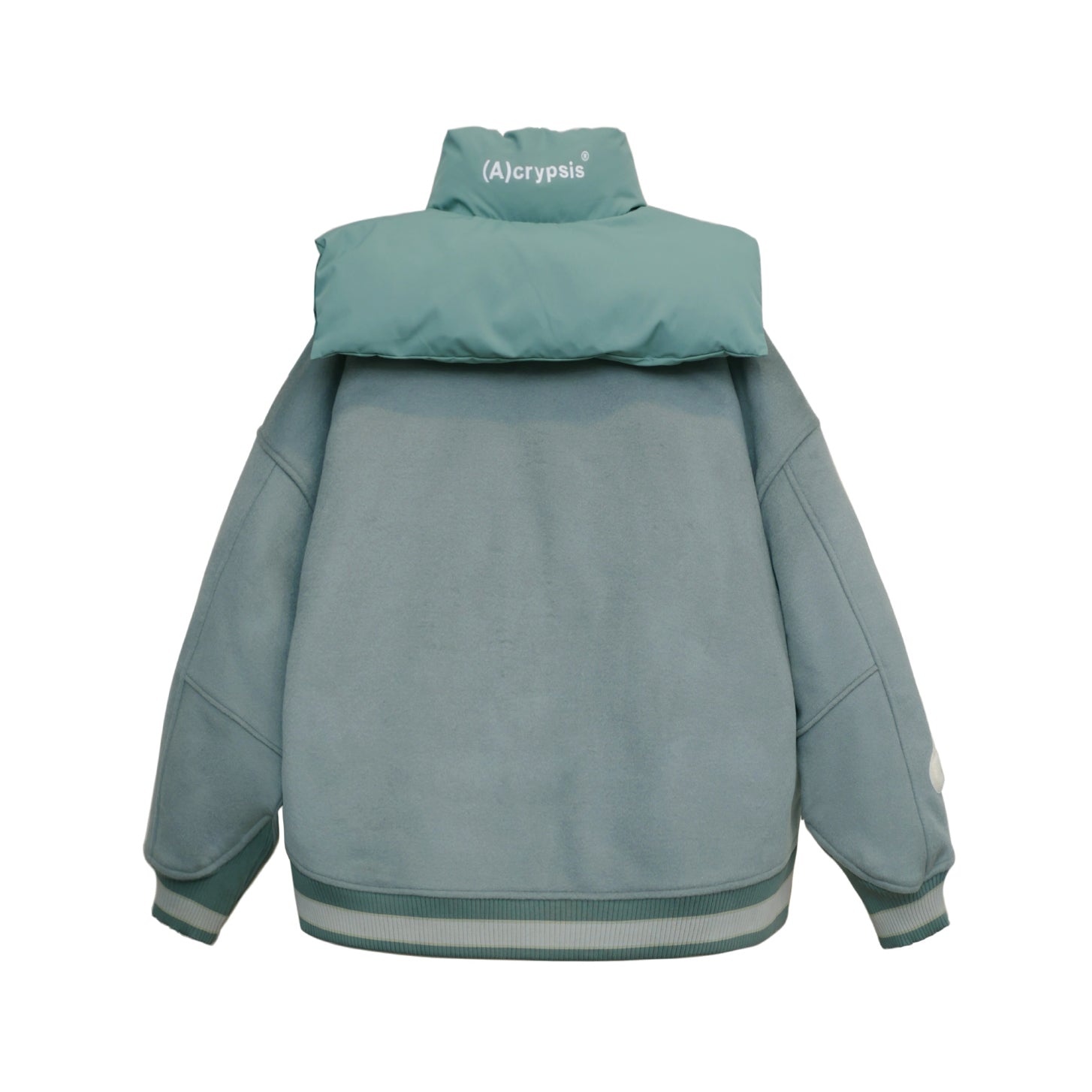 No:ACRS23-C01 | Name:(A)crypsis® 2023A/W Outer Neck Wool Baseball Jacket | Color:Green | Size:Free【(A)CRYPSIS®】【SEIVSON_セイヴソン】