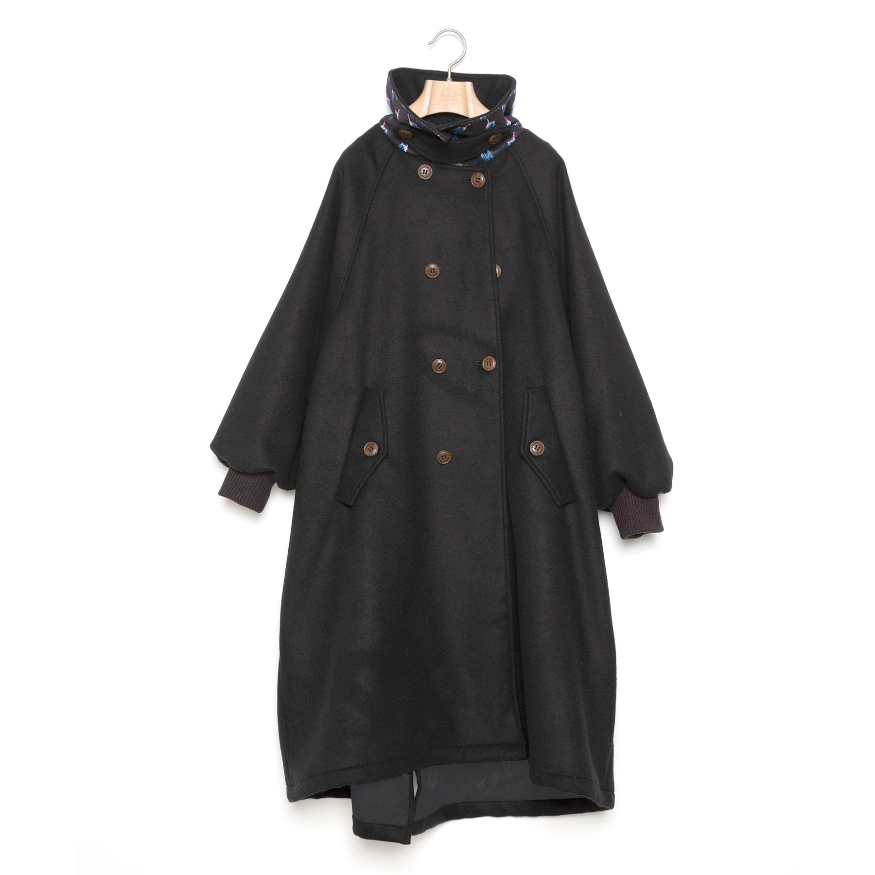 BSD24AW-04_BLACK | Cocoon Cosage Coat | Color:Black【BEDSIDEDRAMA_ベッドサイ