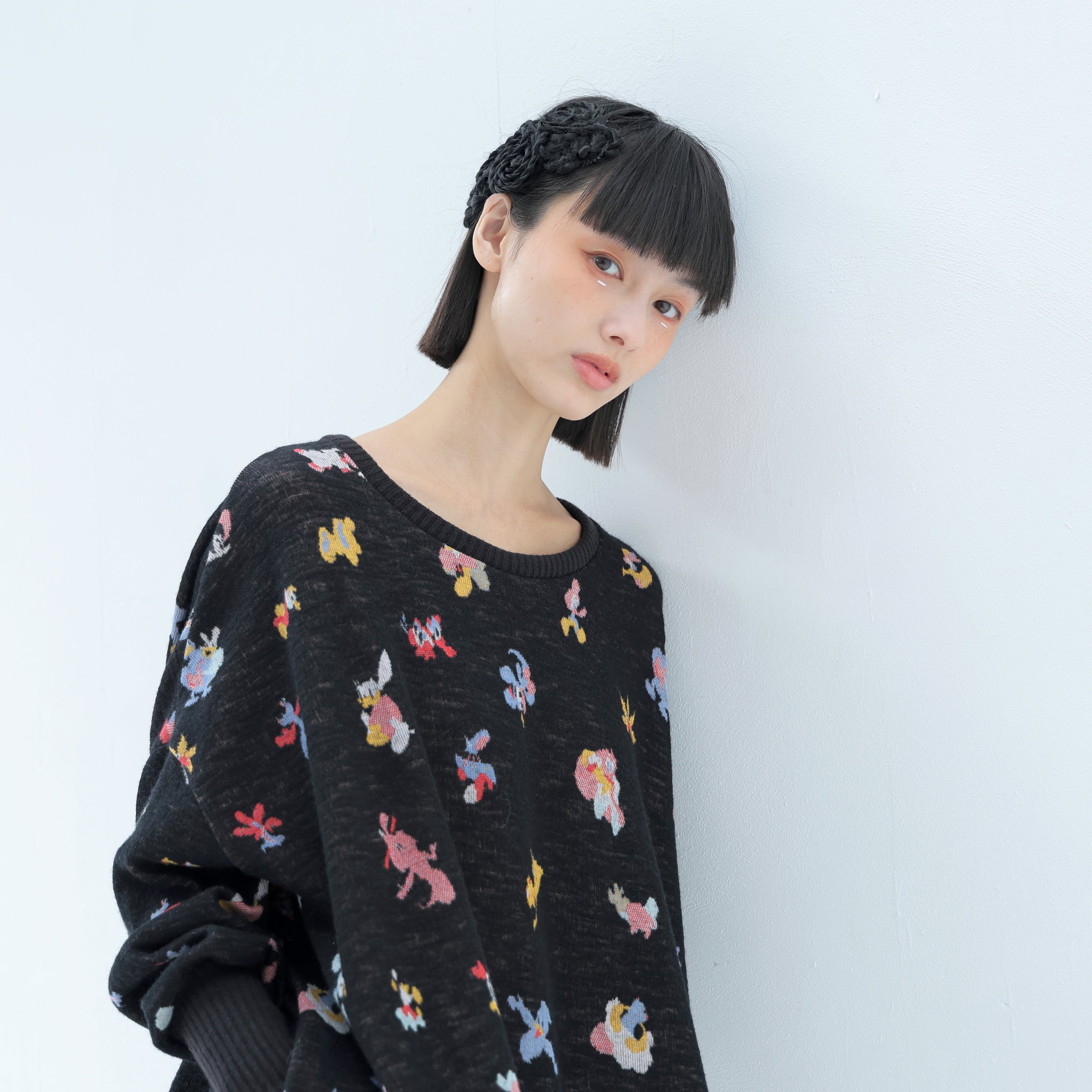 Origin Jacquard Pullover | Color_Melt Bk | No_bsd25aw-11_melt bk【BEDSIDEDRAMA_ベッドサイドドラマ】【入荷予定アイテム・入荷連絡可能】
