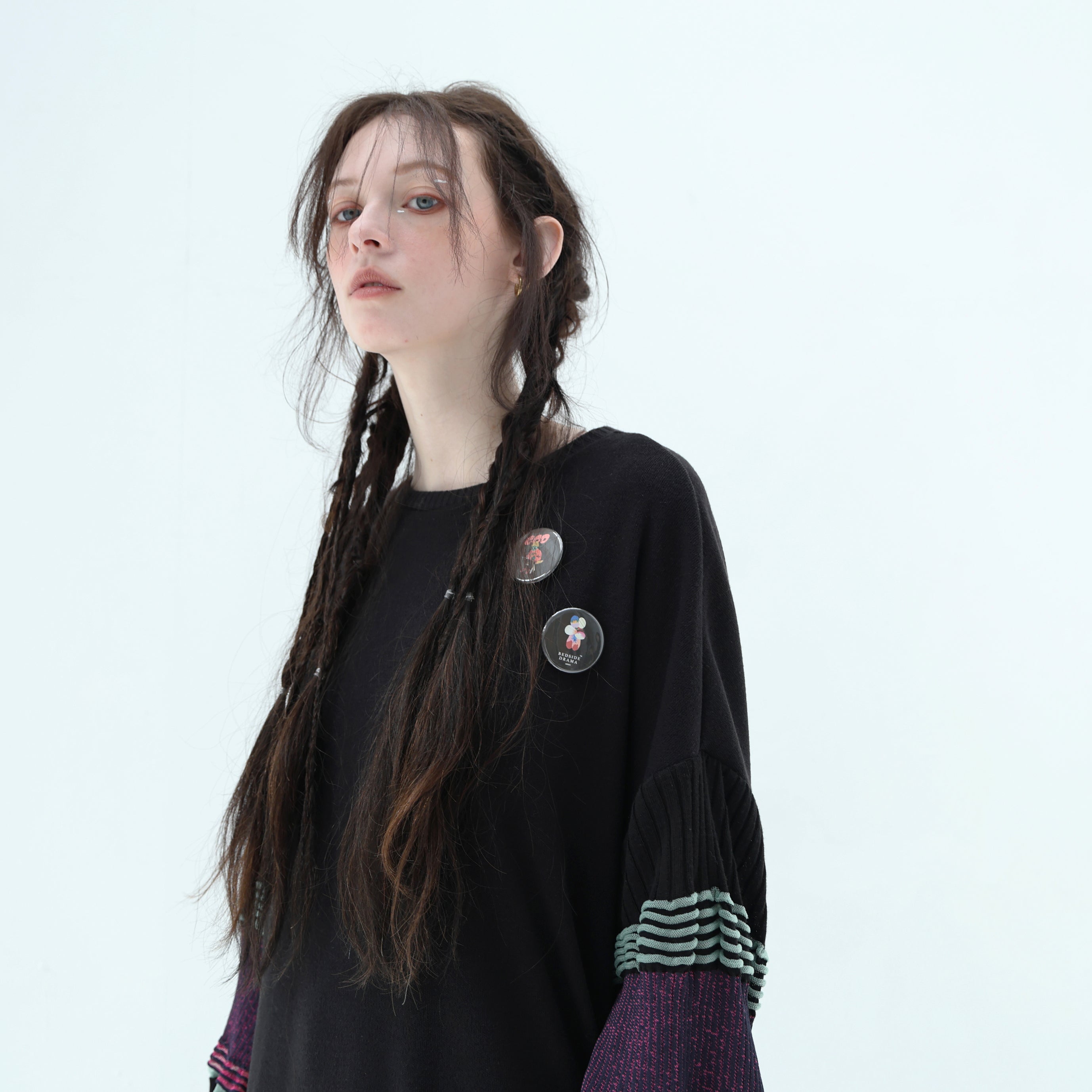 Drift Sleeve Dress | Color_Black | No_bsd25aw-15_black【BEDSIDEDRAMA_ベッドサイドドラマ】【入荷予定アイテム・入荷連絡可能】