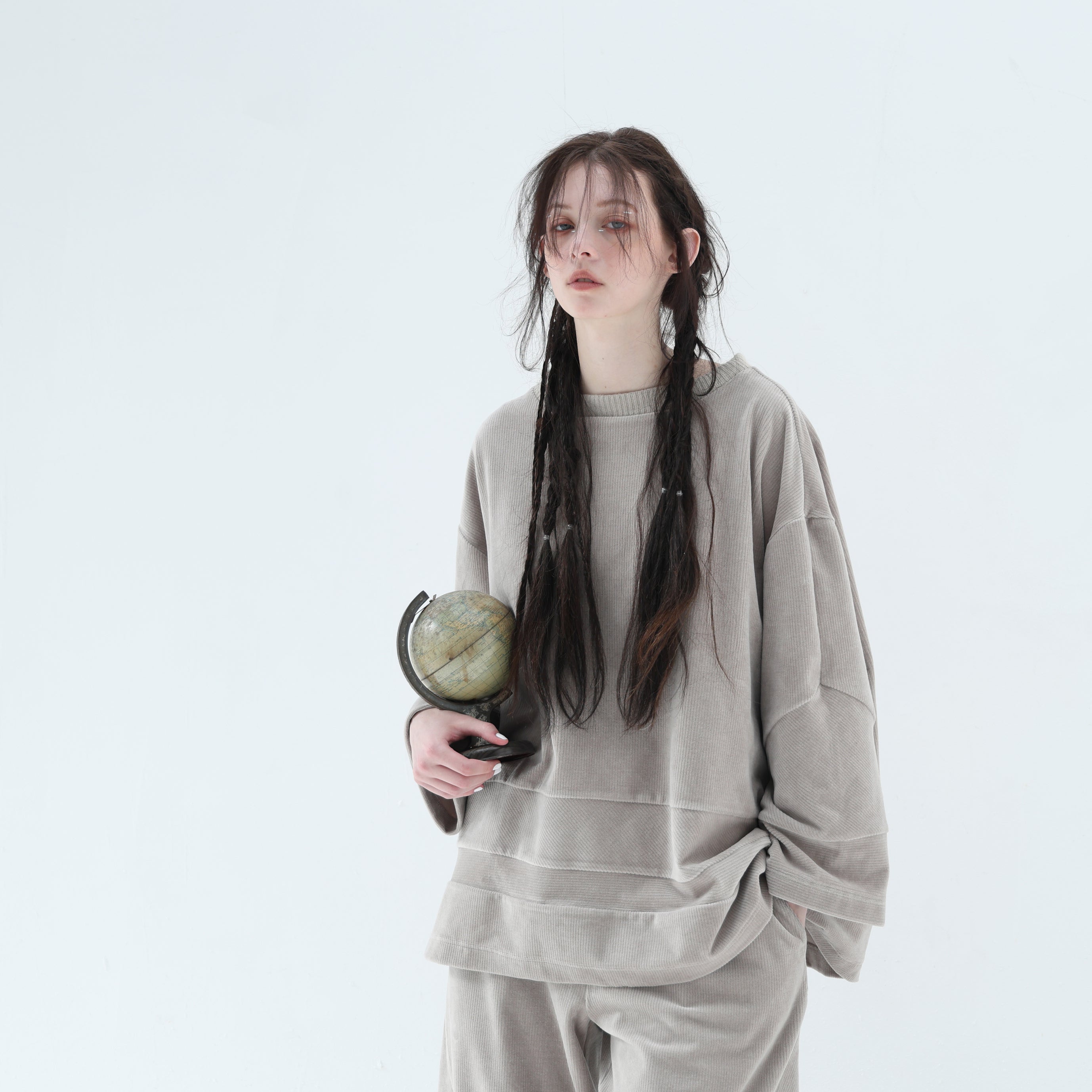 Pattern Switch Pullover | Color_G Beige | No_bsd25aw-17_g beige【BEDSIDEDRAMA_ベッドサイドドラマ】【入荷予定アイテム・入荷連絡可能】