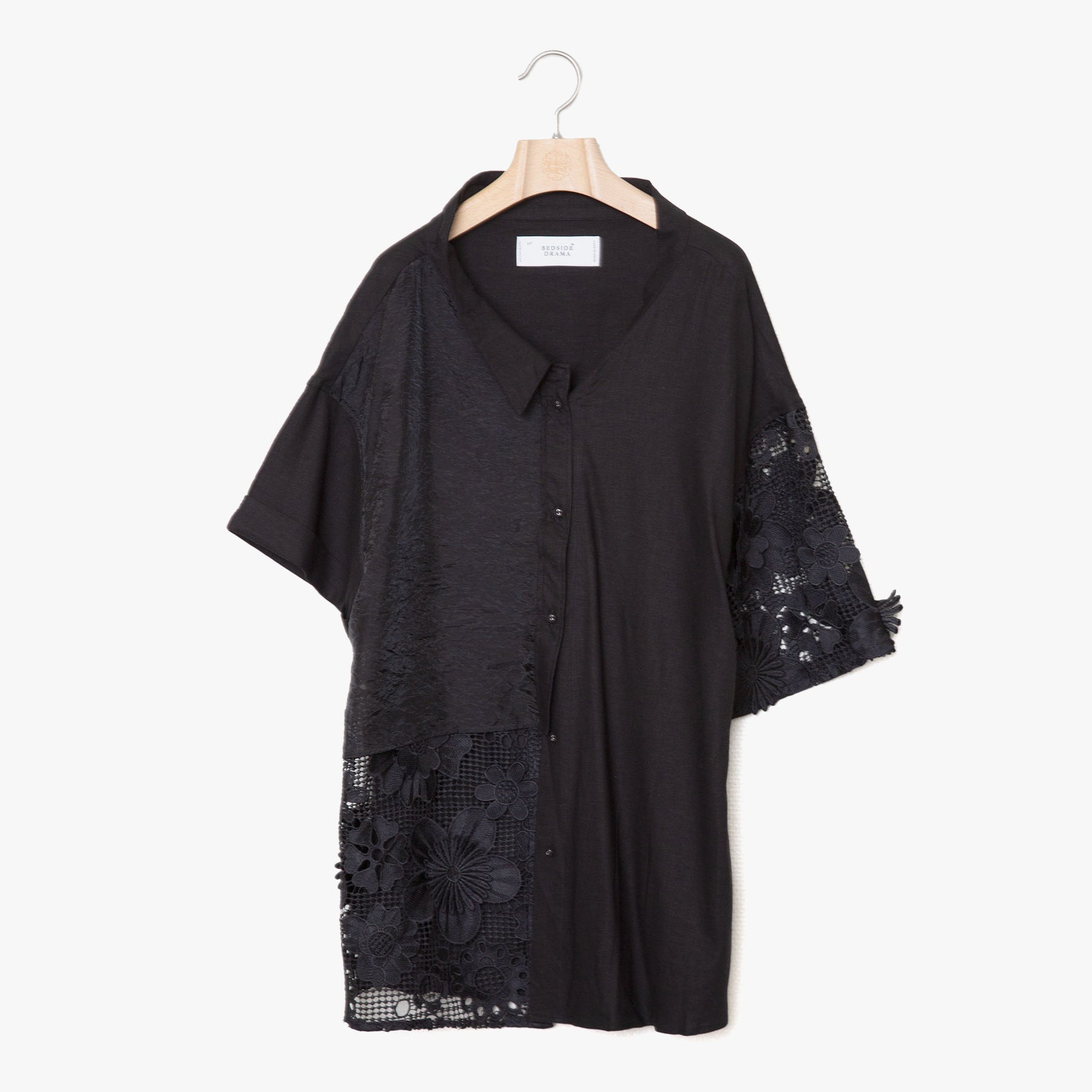 BSD25SS-16_Black | Freehands Patern Shirt | Color:Black【BEDSIDEDRAMA_ベッドサイドドラマ】【入荷予定アイテム・入荷連絡可能】