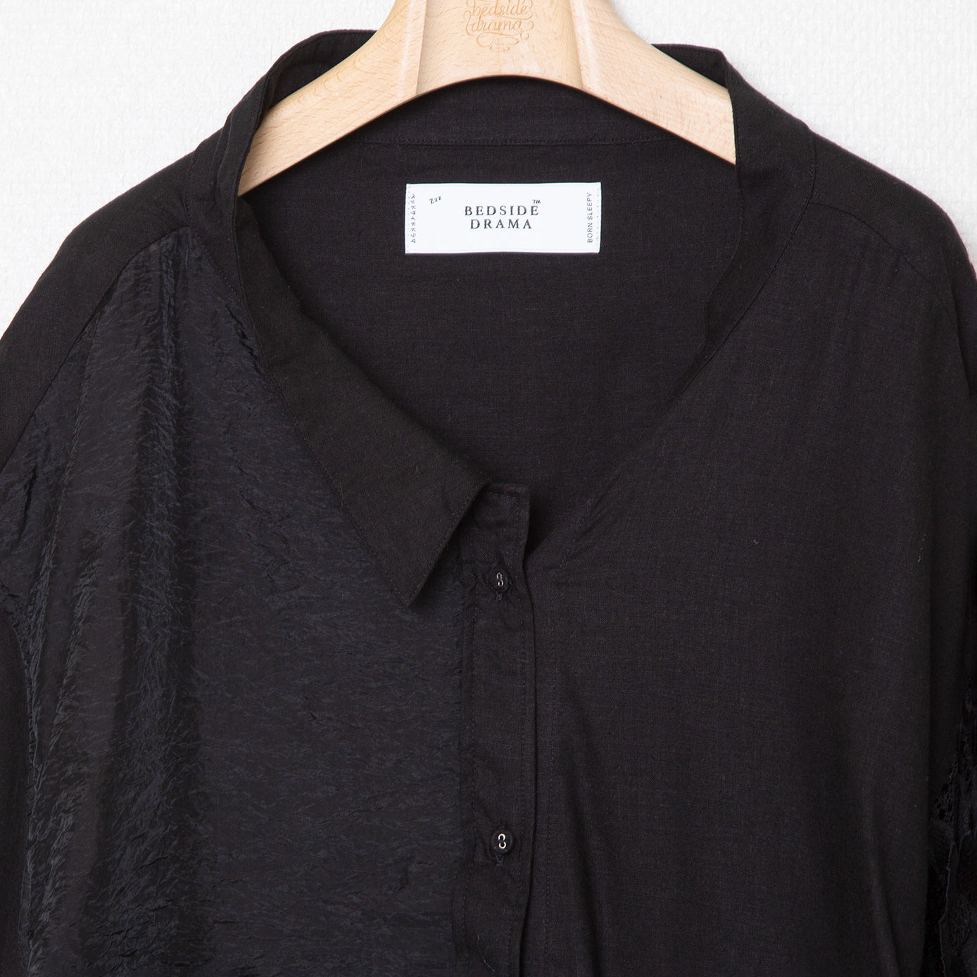 BSD25SS-16_Black | Freehands Patern Shirt | Color:Black【BEDSIDEDRAMA_ベッドサイドドラマ】【入荷予定アイテム・入荷連絡可能】