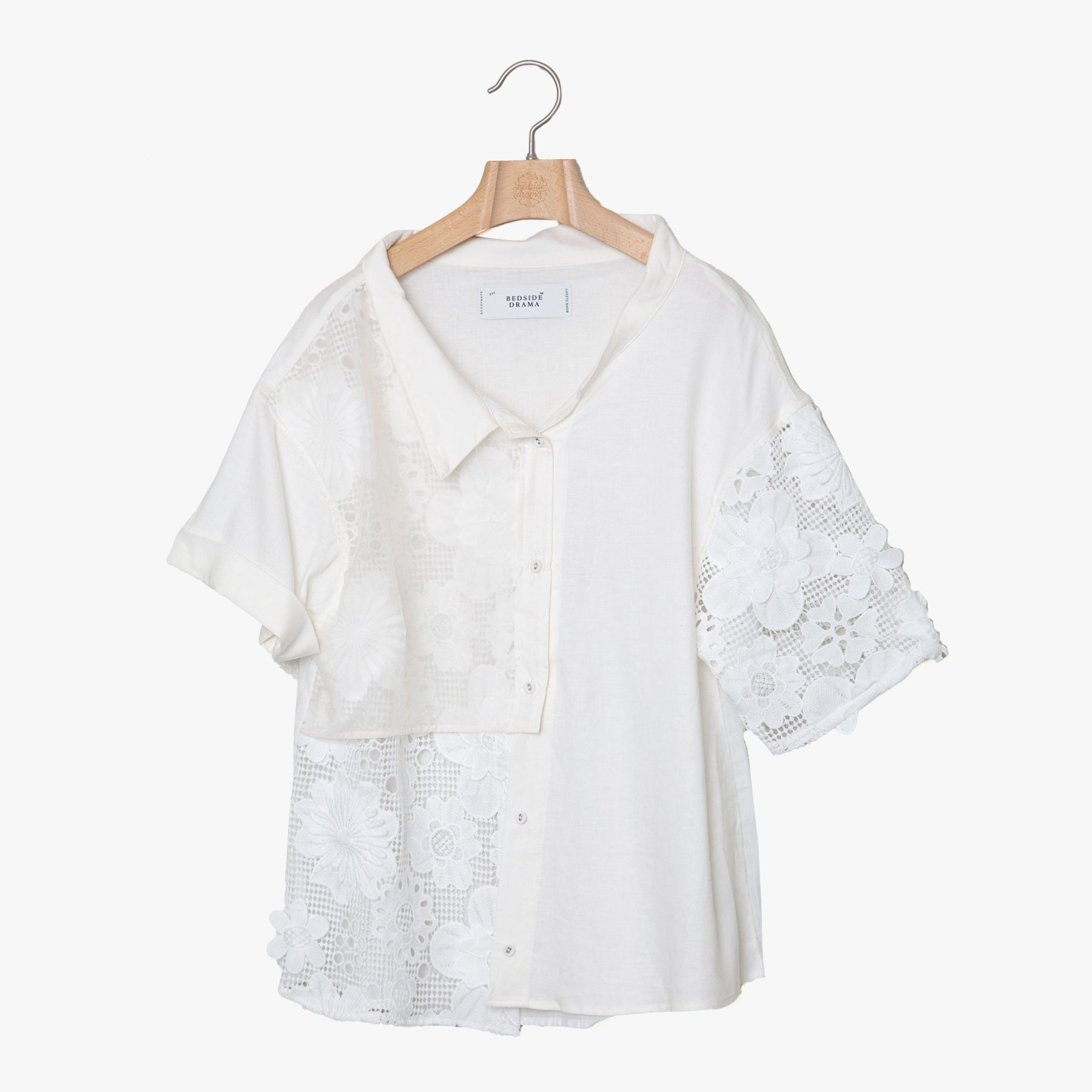 BSD25SS-16_White | Freehands Patern Shirt | Color:White【BEDSIDEDRAMA_ベッドサイドドラマ】【入荷予定アイテム・入荷連絡可能】