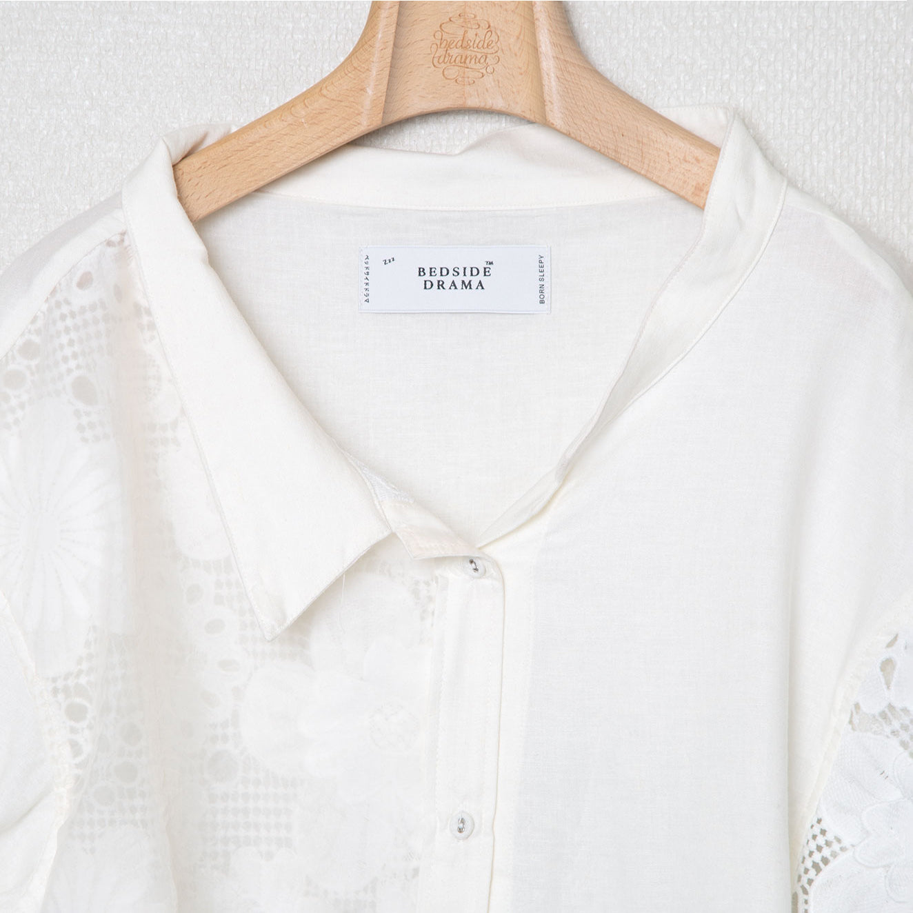 BSD25SS-16_White | Freehands Patern Shirt | Color:White【BEDSIDEDRAMA_ベッドサイドドラマ】【入荷予定アイテム・入荷連絡可能】