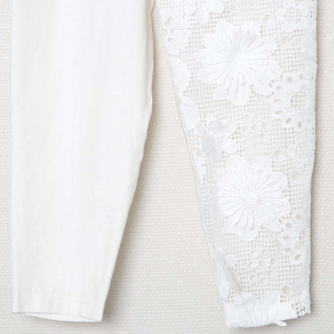 BSD25SS-17_White | Flower Lace Relax Pants | Color:White【BEDSIDEDRAMA_ベッドサイドドラマ】【入荷予定アイテム・入荷連絡可能】