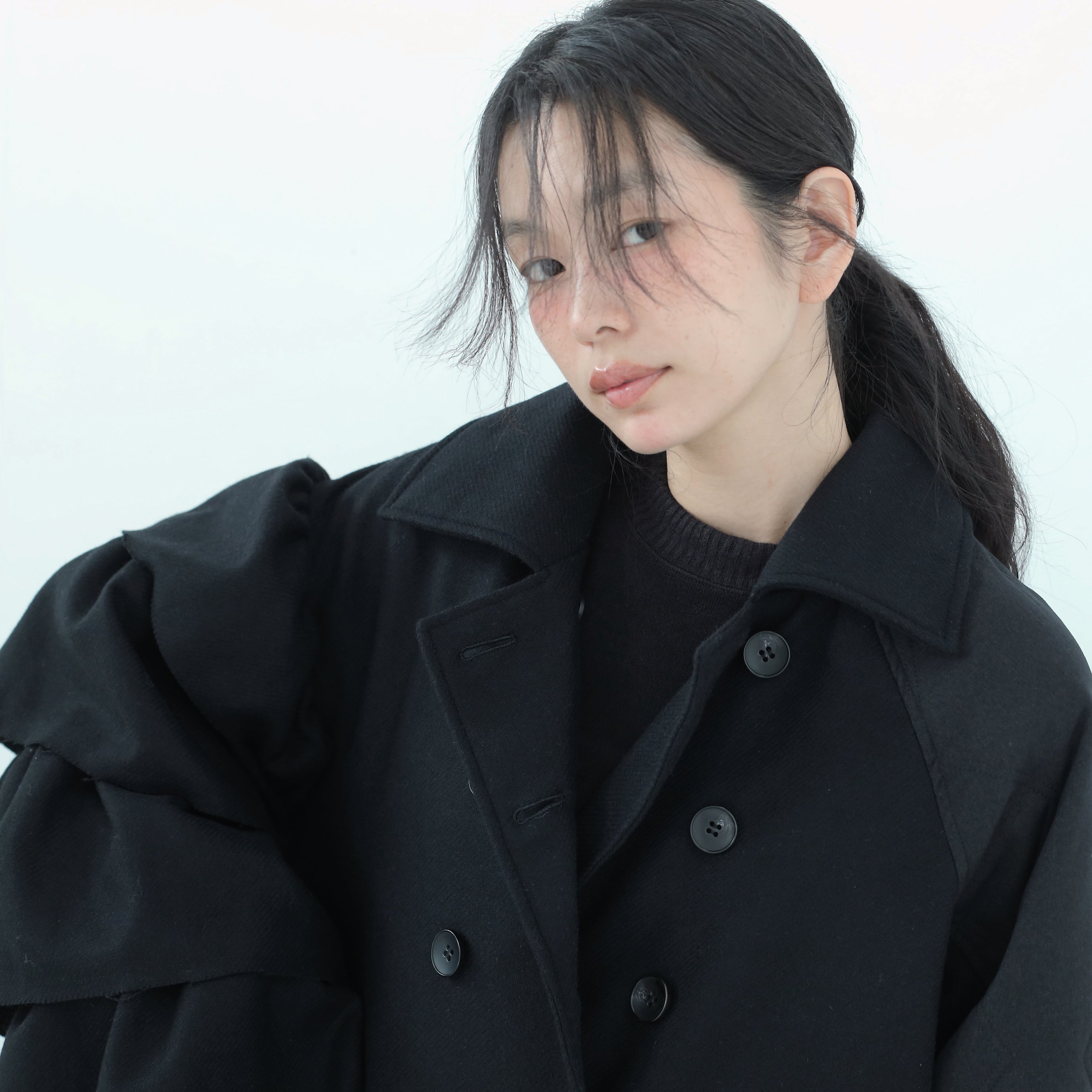 Dreamin' Mix Wide Coat – Black | BEDSIDEDRAMA | 入荷予定アイテム