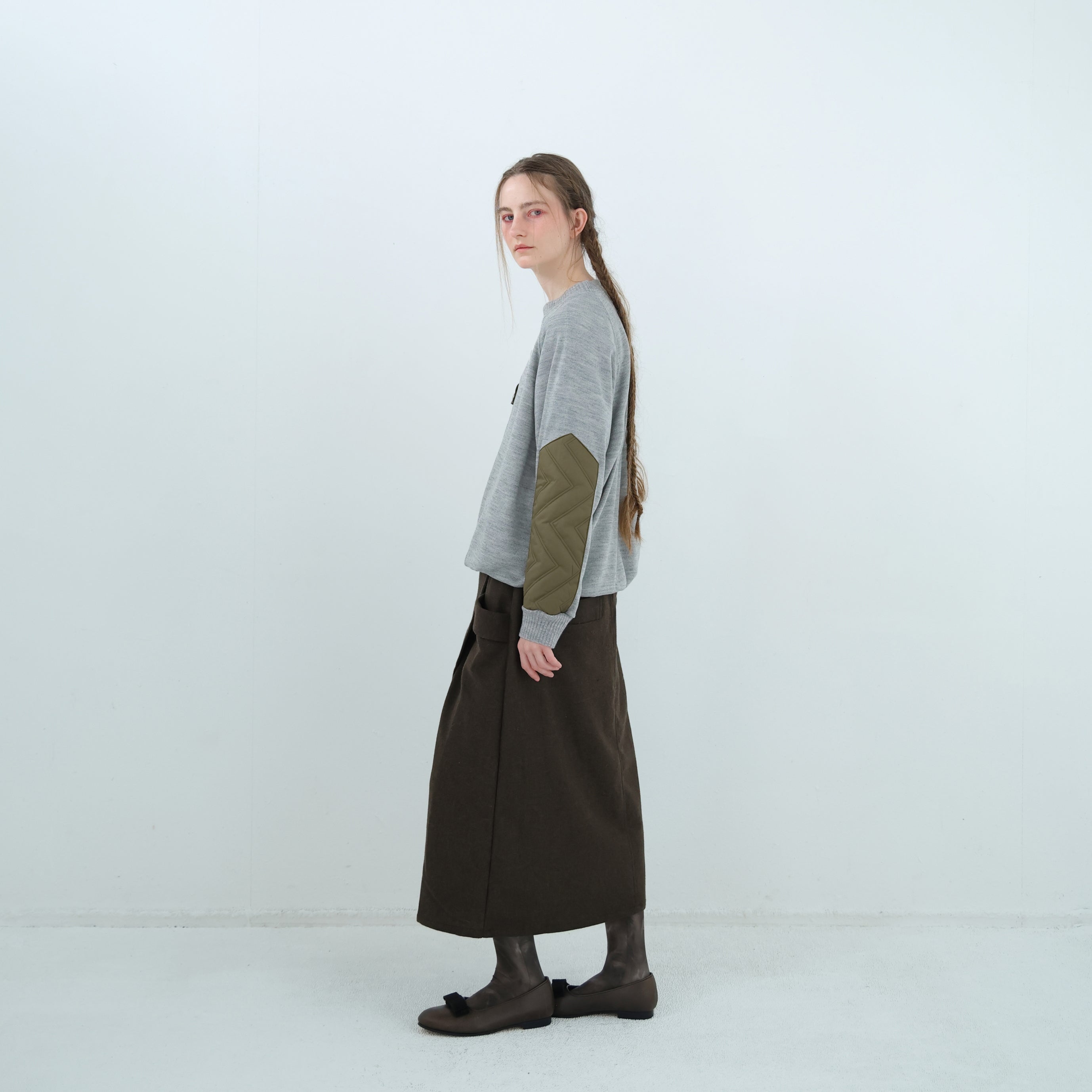 Quilt Patch Pulover – Grey | BEDSIDEDRAMA | 入荷予定アイテム