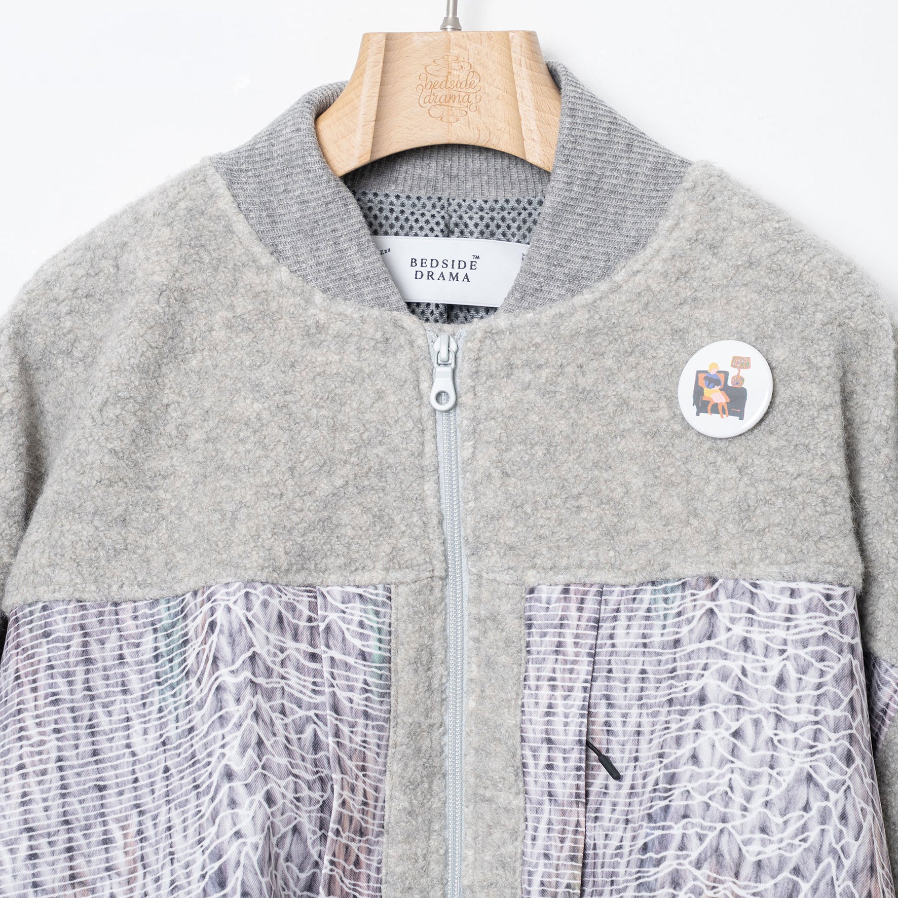 Outdoor Big Pocket Mix Blouson – Grey | BEDSIDEDRAMA | 入荷予定アイテム