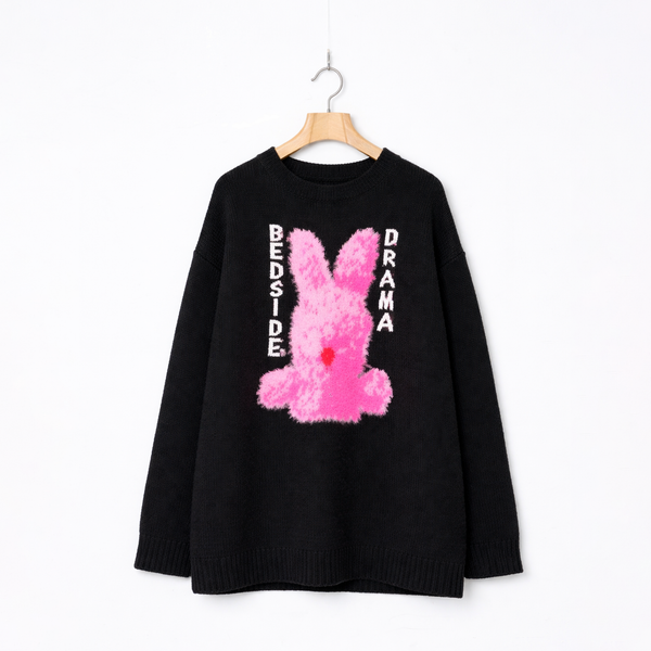 新品未使用archivio ピンク セーター 38号 ウサギ刺繍 Pink Rabbit Wide Knit Sweater – Black | BEDSIDEDRAMA | 入荷予定