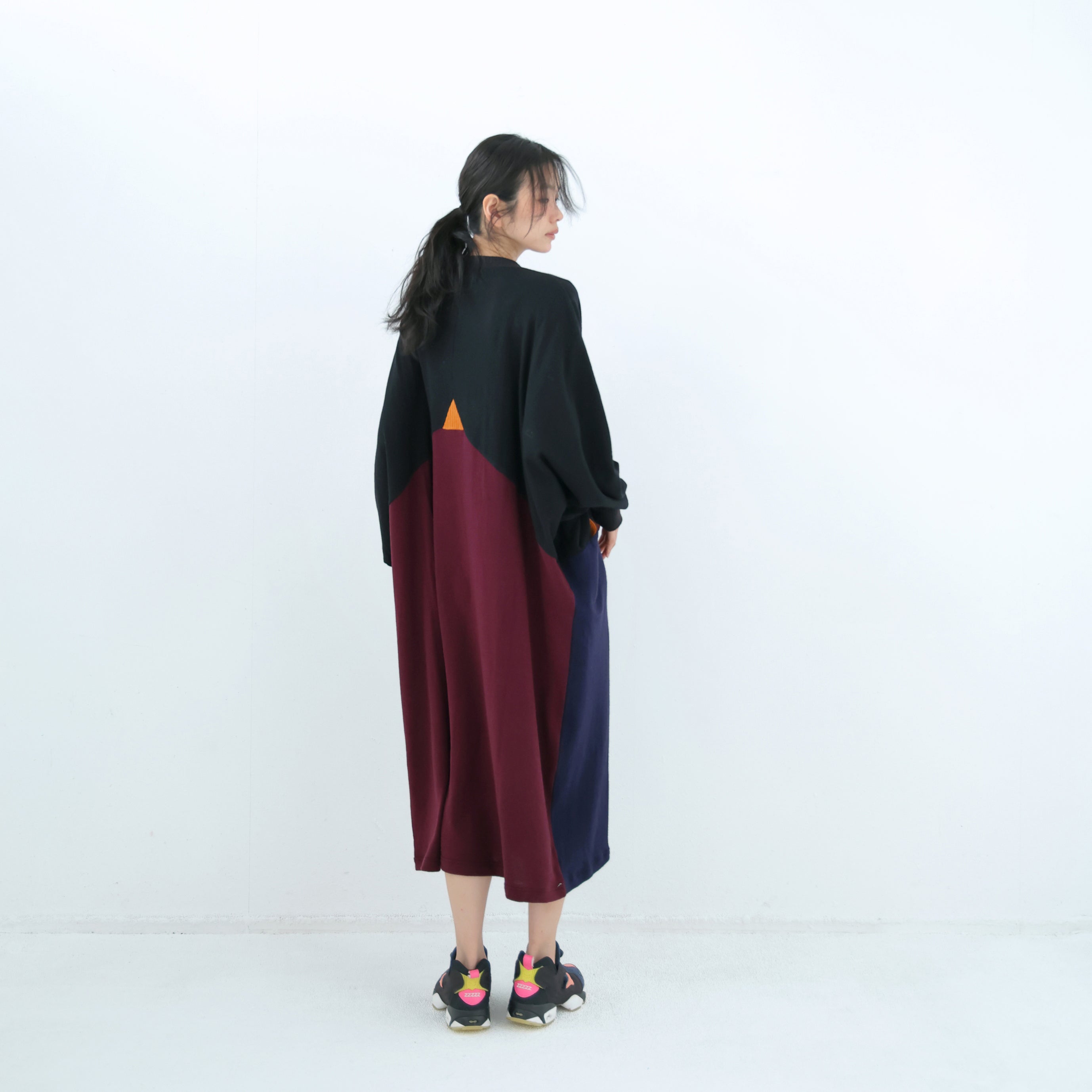 Pattern Switch Wide Dress – Black | BEDSIDEDRAMA | 入荷予定アイテム