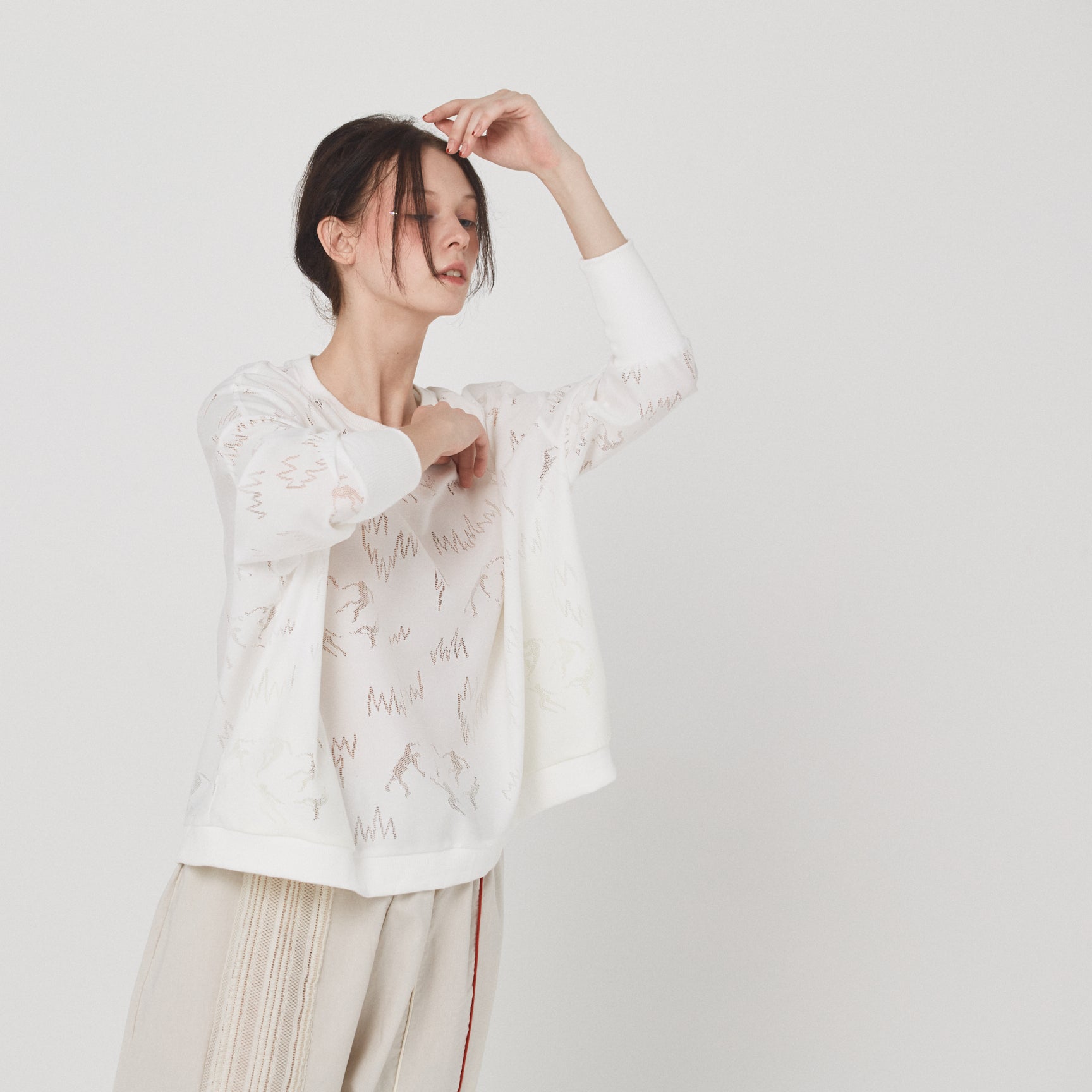 Dancing Lace Pullover | Color_White | No_BSD26SS-11_White【BEDSIDEDRAMA_ベッドサイドドラマ】【入荷予定アイテム・入荷連絡可能】