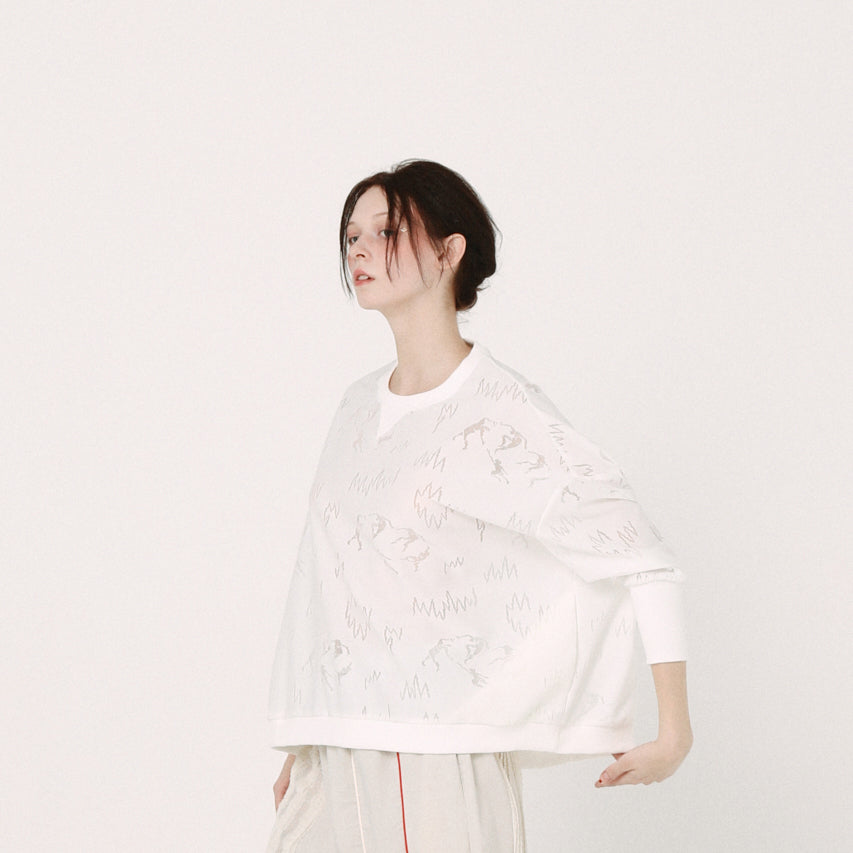 Dancing Lace Pullover | Color_White | No_BSD26SS-11_White【BEDSIDEDRAMA_ベッドサイドドラマ】【入荷予定アイテム・入荷連絡可能】