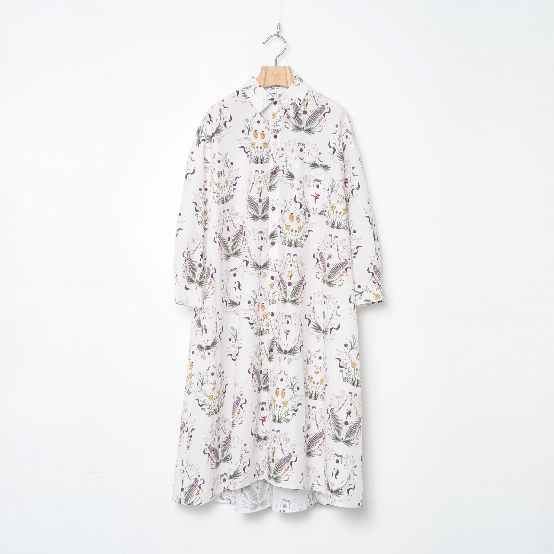 Dance In The Garden Maxi Shirt | Color_Natural | No_BSD26SS-15_Natural【BEDSIDEDRAMA_ベッドサイドドラマ】【入荷予定アイテム・入荷連絡可能】