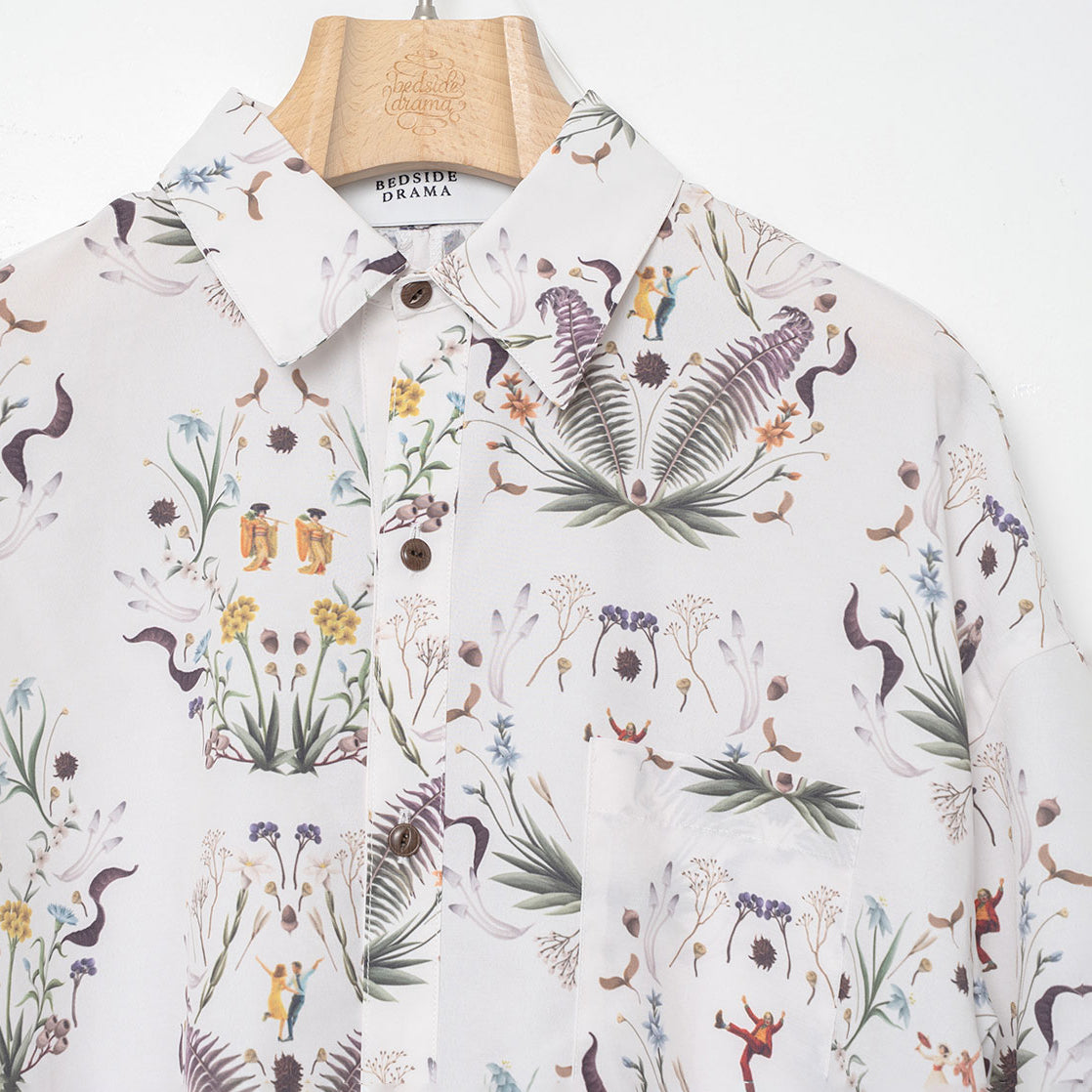 Dance In The Garden Maxi Shirt | Color_Natural | No_BSD26SS-15_Natural【BEDSIDEDRAMA_ベッドサイドドラマ】【入荷予定アイテム・入荷連絡可能】