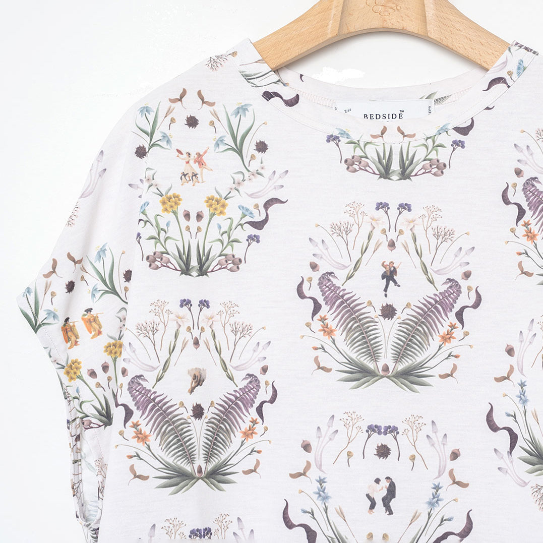 Dance In The Garden Tee | Color_Natural | No_BSD26SS-18_Natural【BEDSIDEDRAMA_ベッドサイドドラマ】【入荷予定アイテム・入荷連絡可能】
