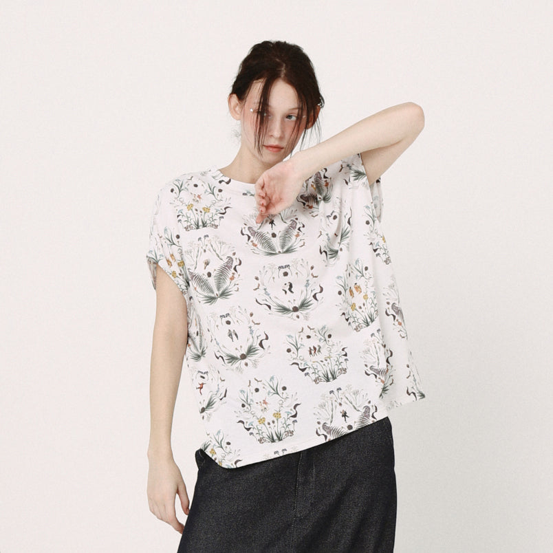 Dance In The Garden Tee | Color_Natural | No_BSD26SS-18_Natural【BEDSIDEDRAMA_ベッドサイドドラマ】【入荷予定アイテム・入荷連絡可能】