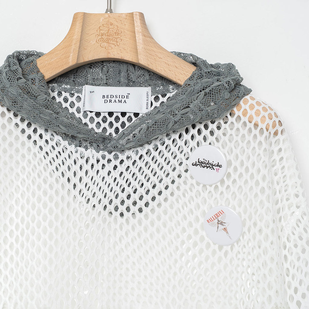 Ultra Mesh Hoodie | Color_White | No_BSD26SS-20_White【BEDSIDEDRAMA_ベッドサイドドラマ】【入荷予定アイテム・入荷連絡可能】