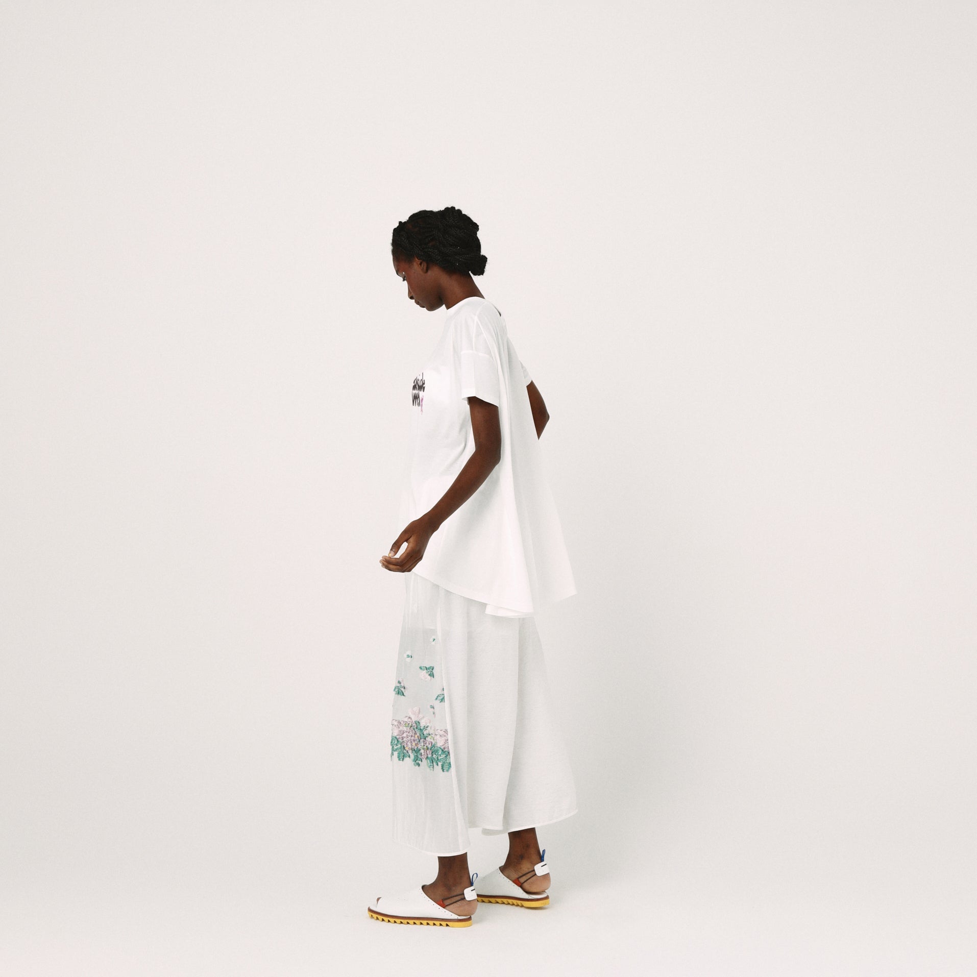 BEDSIDE SISTERS Flare T-Shirt | Color_White | No_BSD26SS-25B_White【BEDSIDEDRAMA_ベッドサイドドラマ】【入荷予定アイテム・入荷連絡可能】