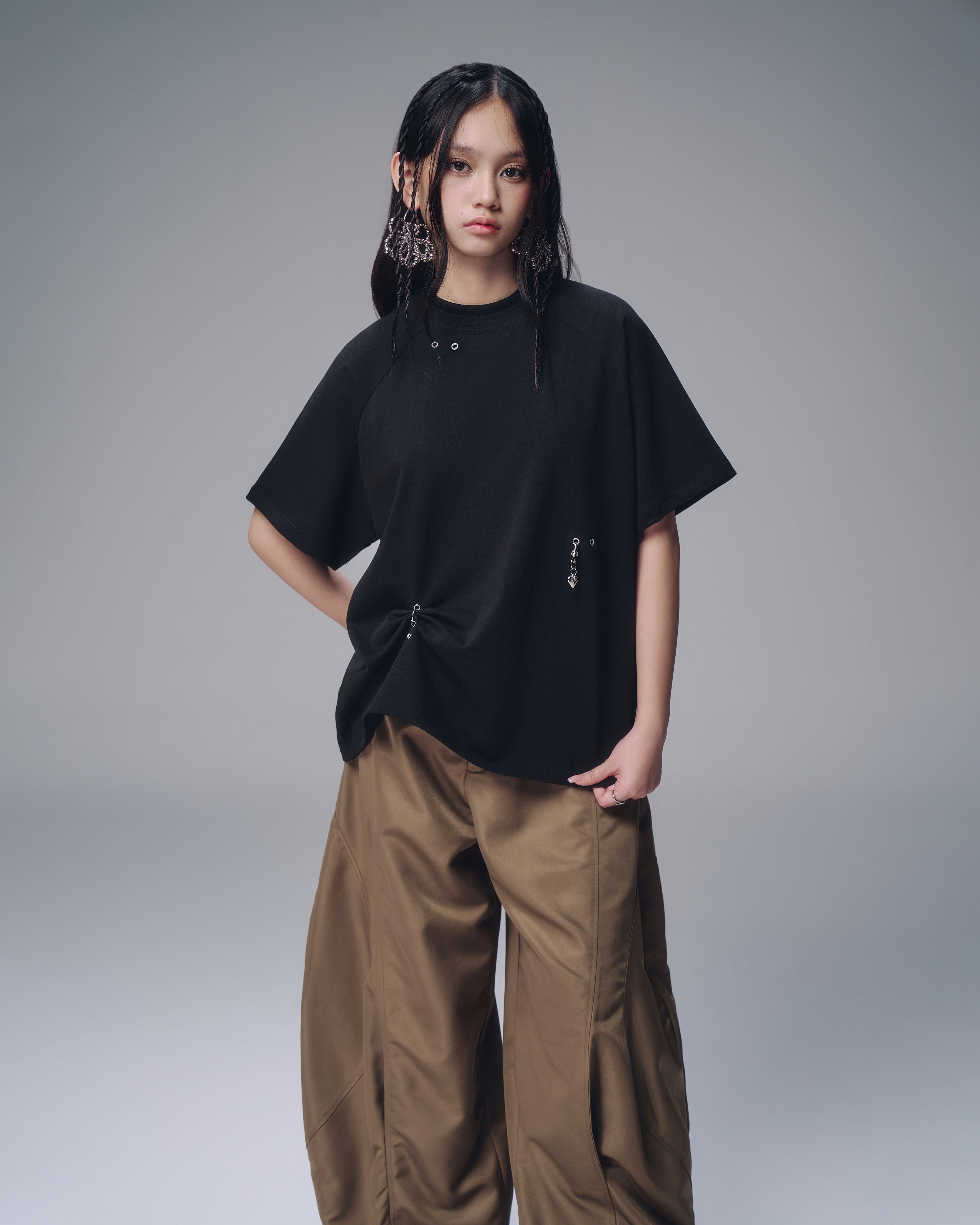 BUNNY CHARM VER. SHIRT (BLACK) | Bunny Hill Concept