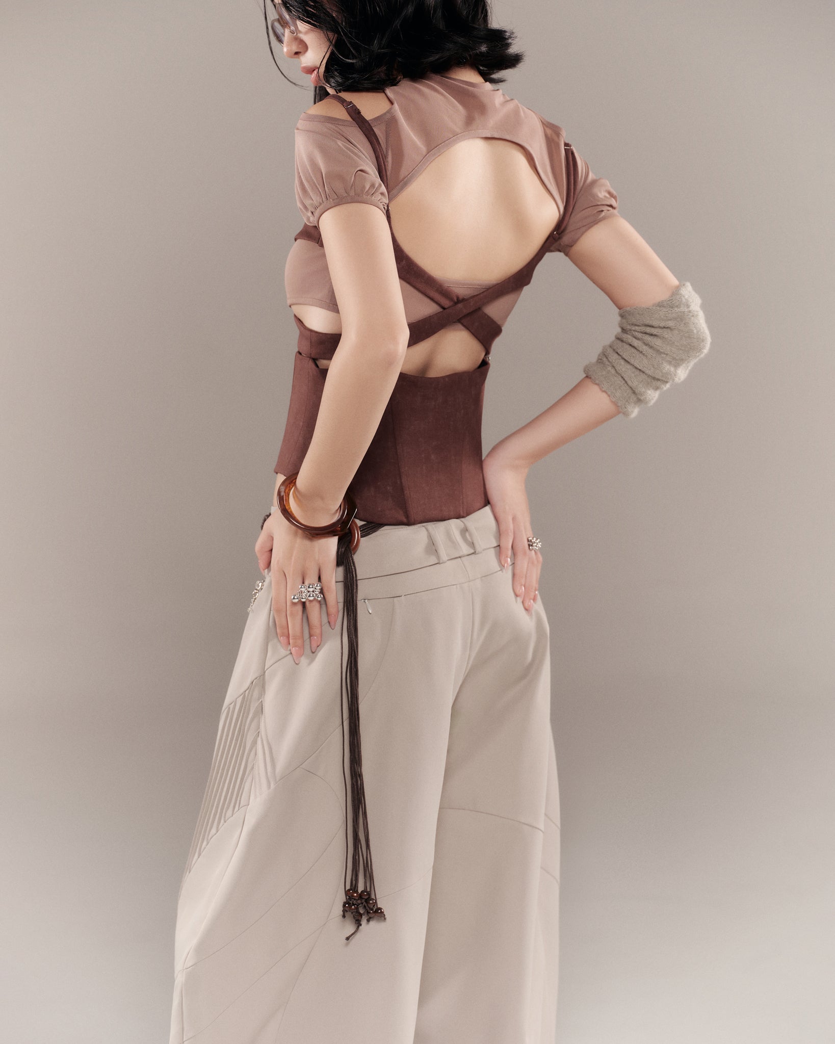 CHARMESH TOP (BROWN) | Bunny Hill Concept