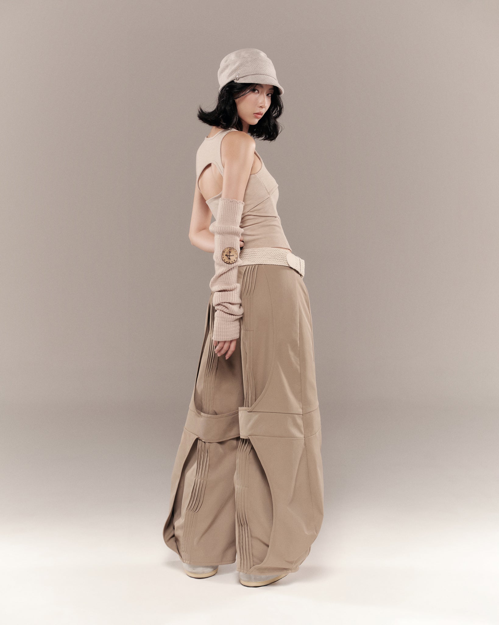 CONRAD SLEEVELESS TOP (SAND BEIGE) | Bunny Hill Concept