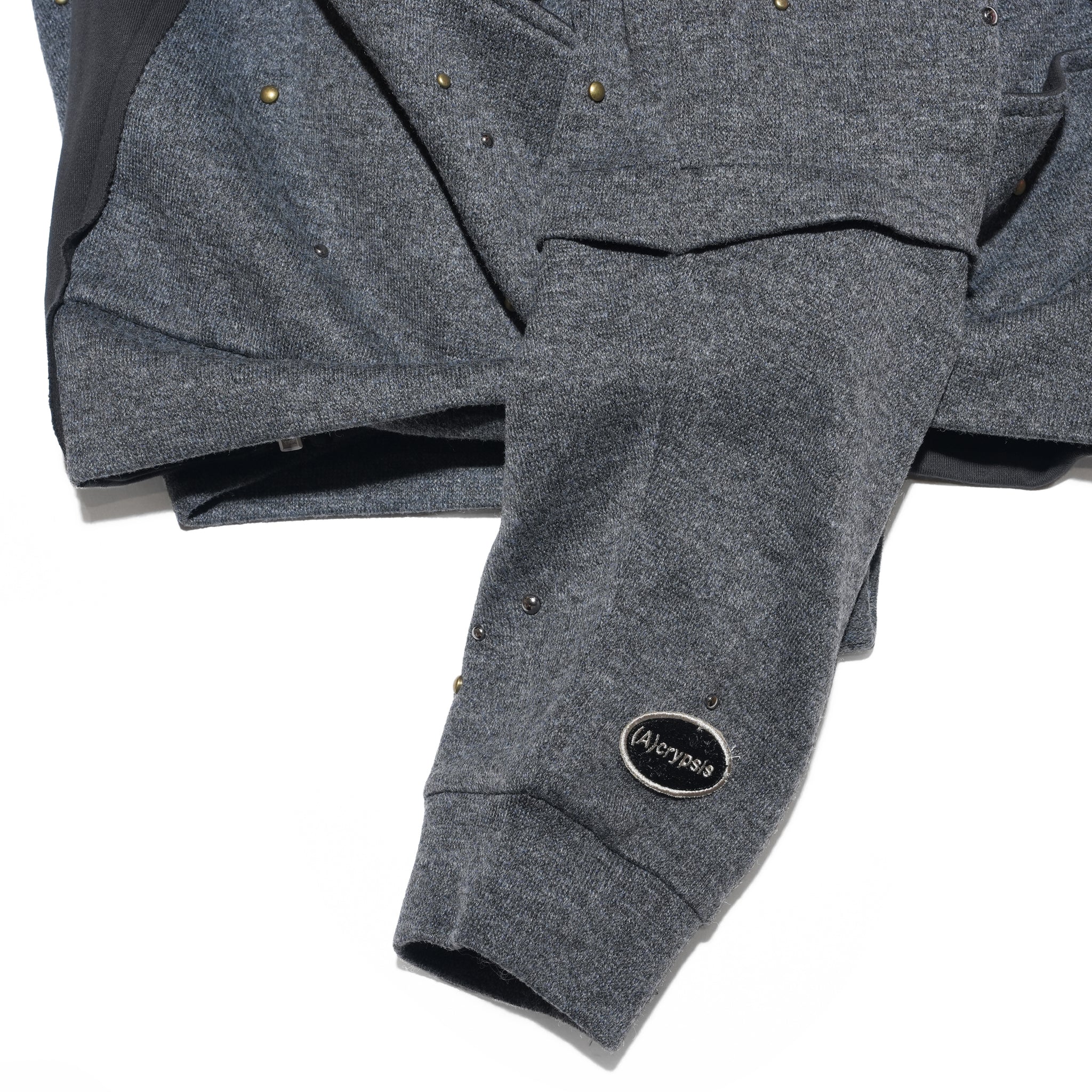 (A)crypsis® “High-Density Handcrafted Starry Sky Jewelry-Detail Structured Zipper Jacket” in Dark Gray | (A)CRYPSIS®