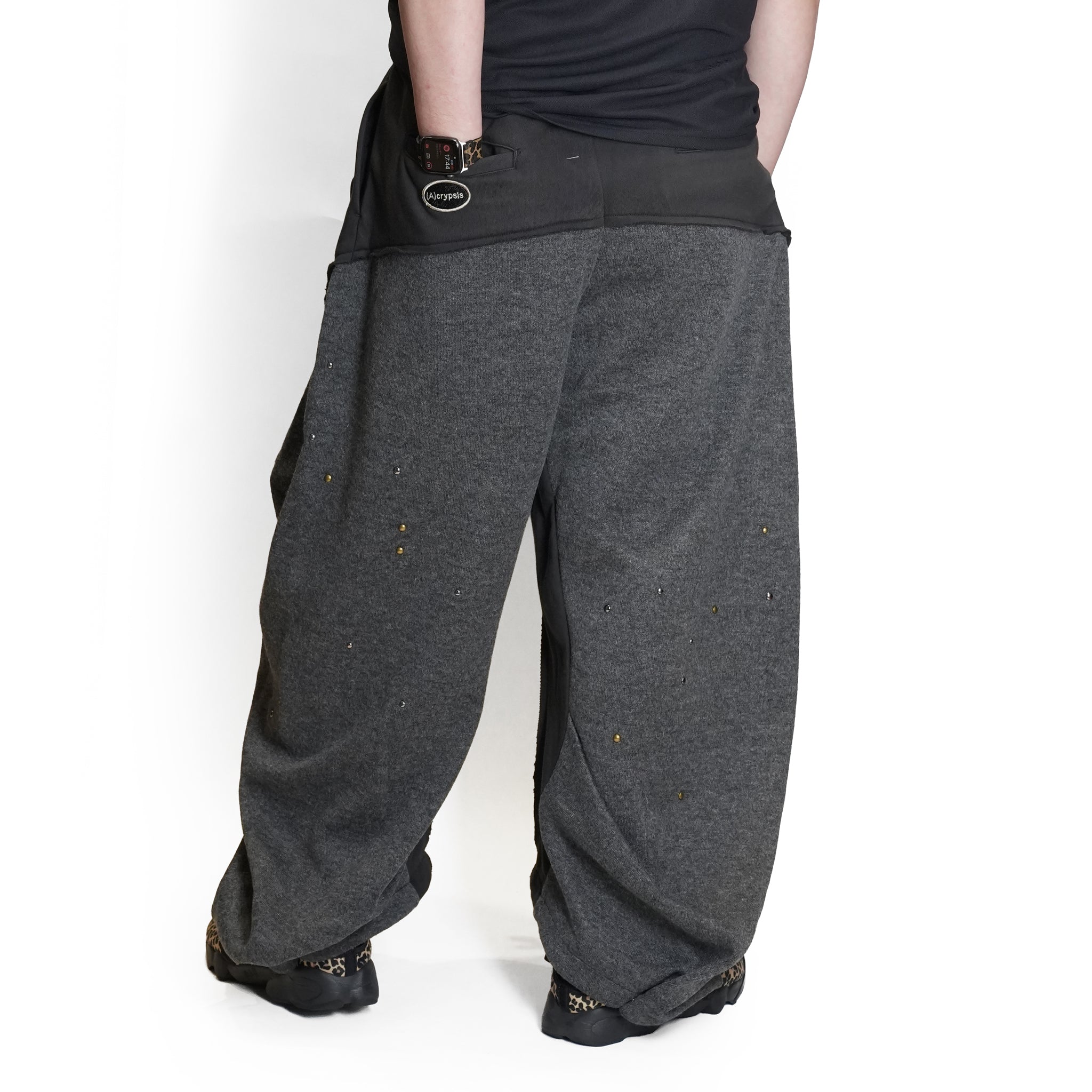 (A)crypsis® “High-Density Hand-Pleated Starry Sky Jewelry-Inspired Trousers” in Dark Gray | (A)CRYPSIS®