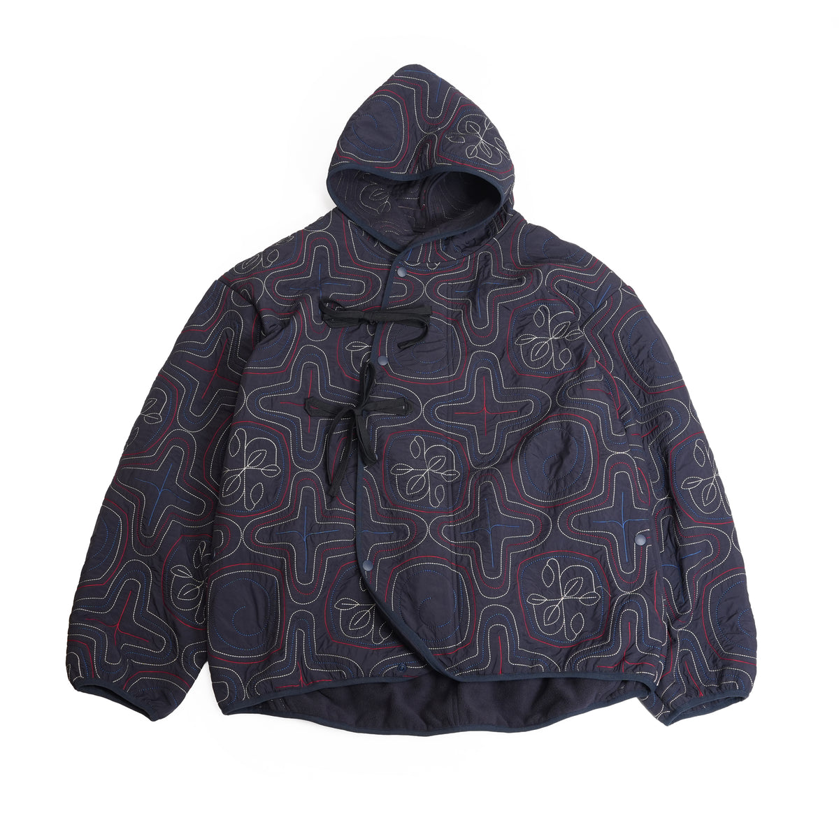 AINU Quilting Hoodie – Navy | NORBIT