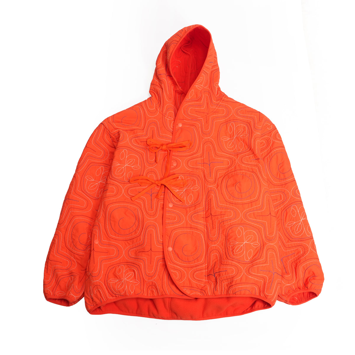 AINU Quilting Hoodie – Orange | NORBIT
