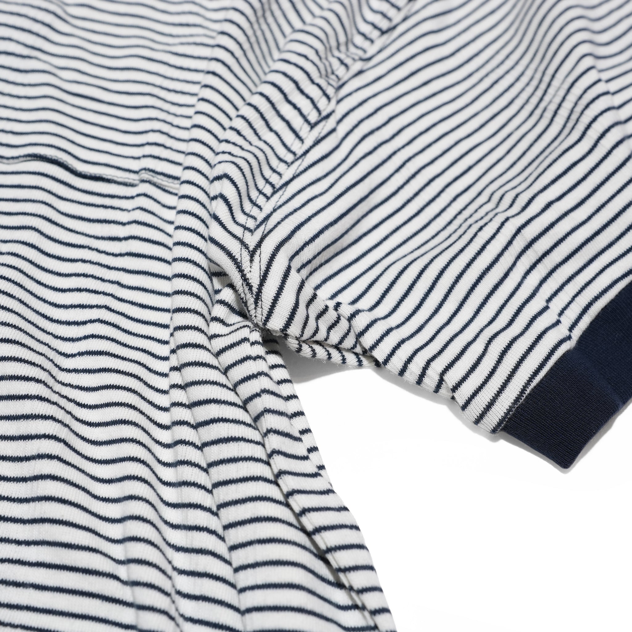 №127　[ Miller × Relaxfit Panel Rib Border tshirt] – ネイビー × オフホワイト | RELAX FIT