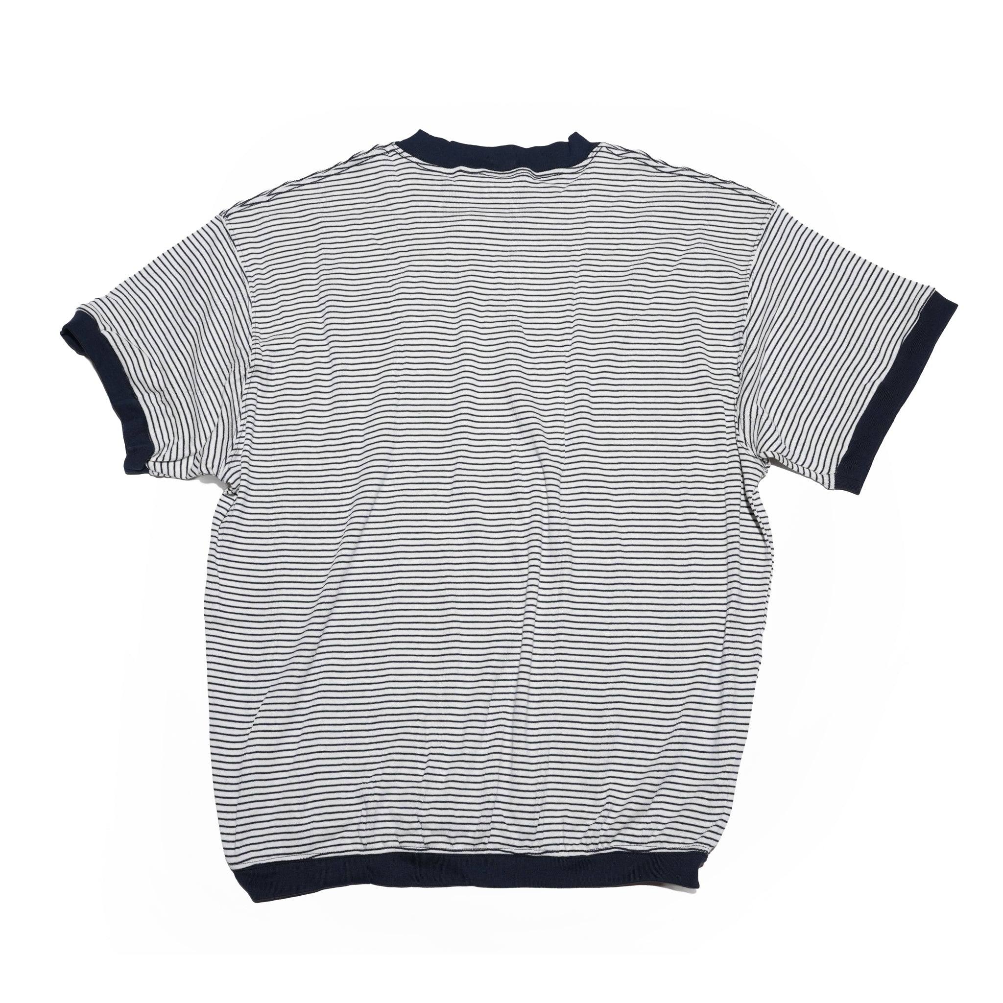 №127　[ Miller × Relaxfit Panel Rib Border tshirt] – ネイビー × オフホワイト | RELAX FIT