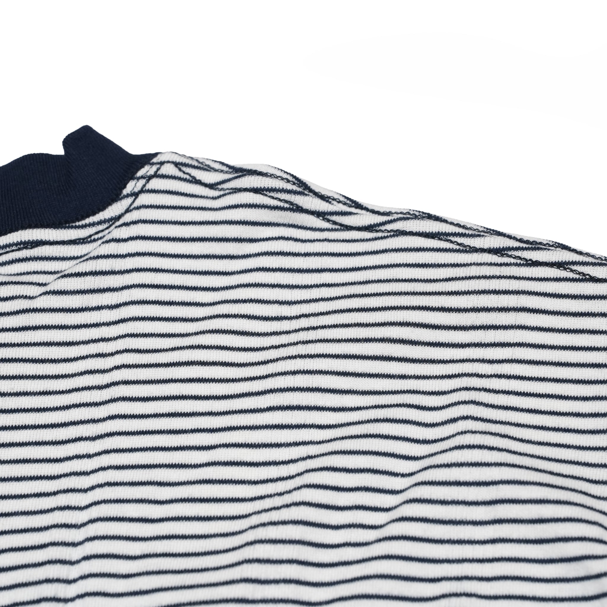 №127　[ Miller × Relaxfit Panel Rib Border tshirt] – ネイビー × オフホワイト | RELAX FIT