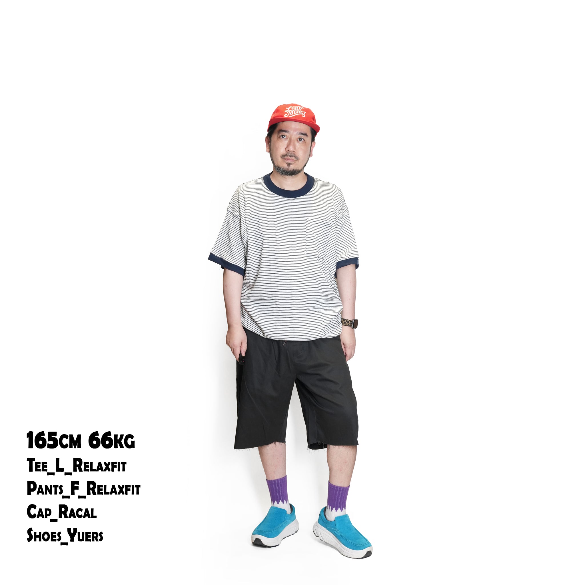 №127　[ Miller × Relaxfit Panel Rib Border tshirt] – ネイビー × オフホワイト | RELAX FIT