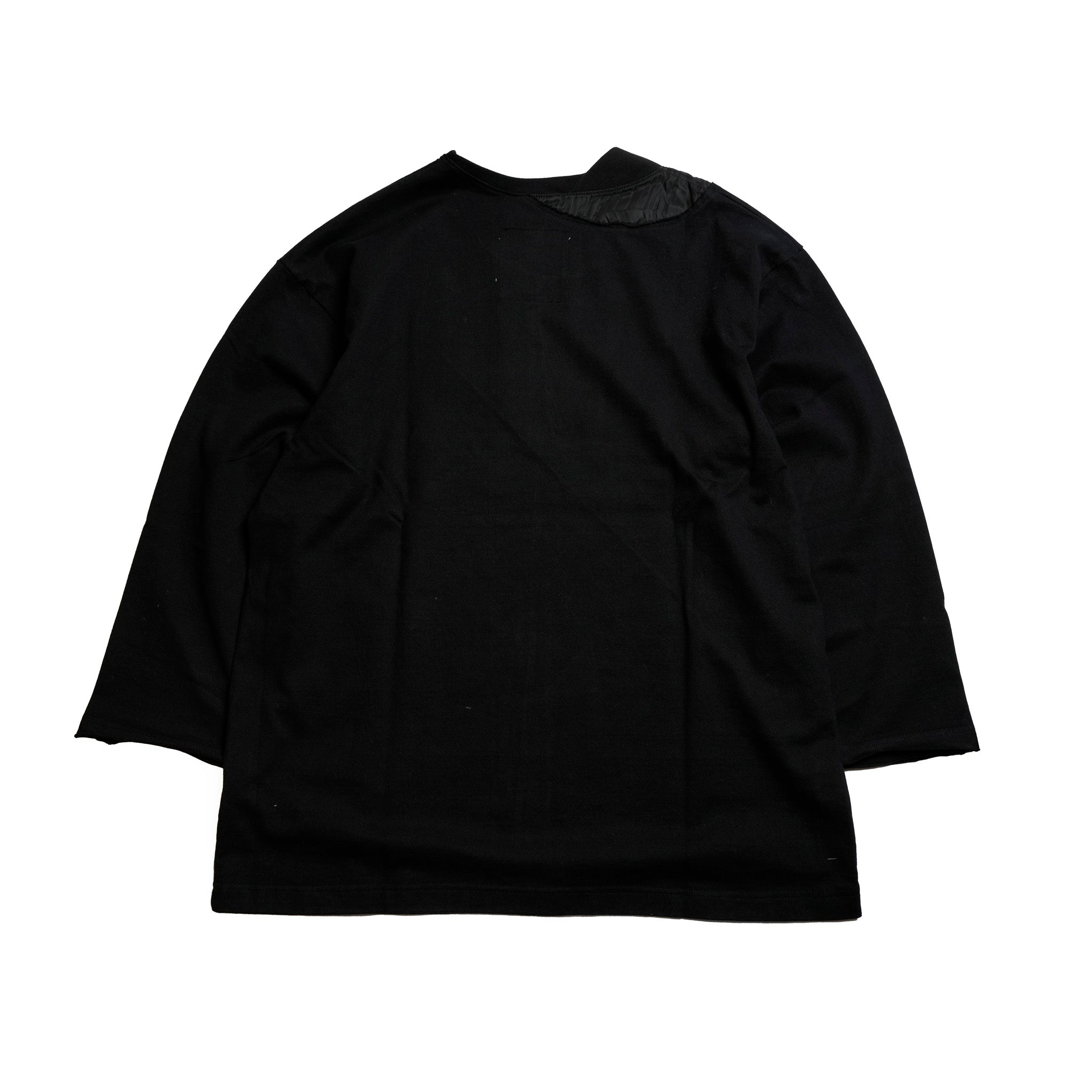 Seivson X (A)crypsis® MA-1 Multi-Processed Asymmetric Pleated T-Shirt ㄧ Black | Size:Free【(A)CRYPSIS®】【SEIVSON_セイヴソン】