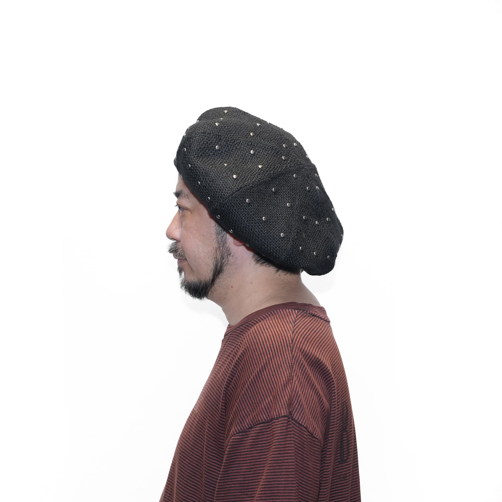 JUTE 8 PANELS BIG BERET with STUDS | ORIGINAL JOHN
